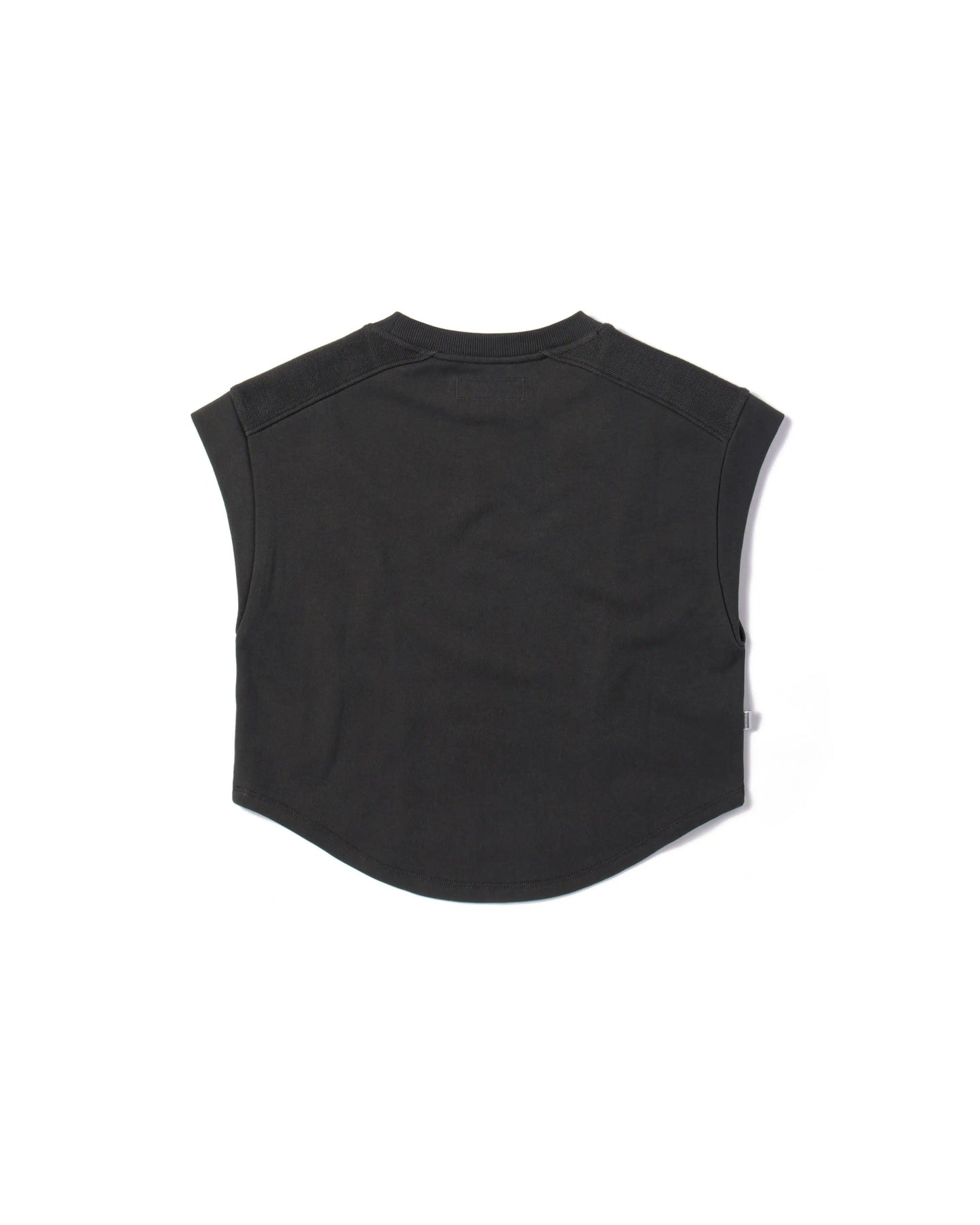 EMB LOGO SLEEVELESS PRINCESS LINE ROUND-HEM EASY FIT CROPPED TOP