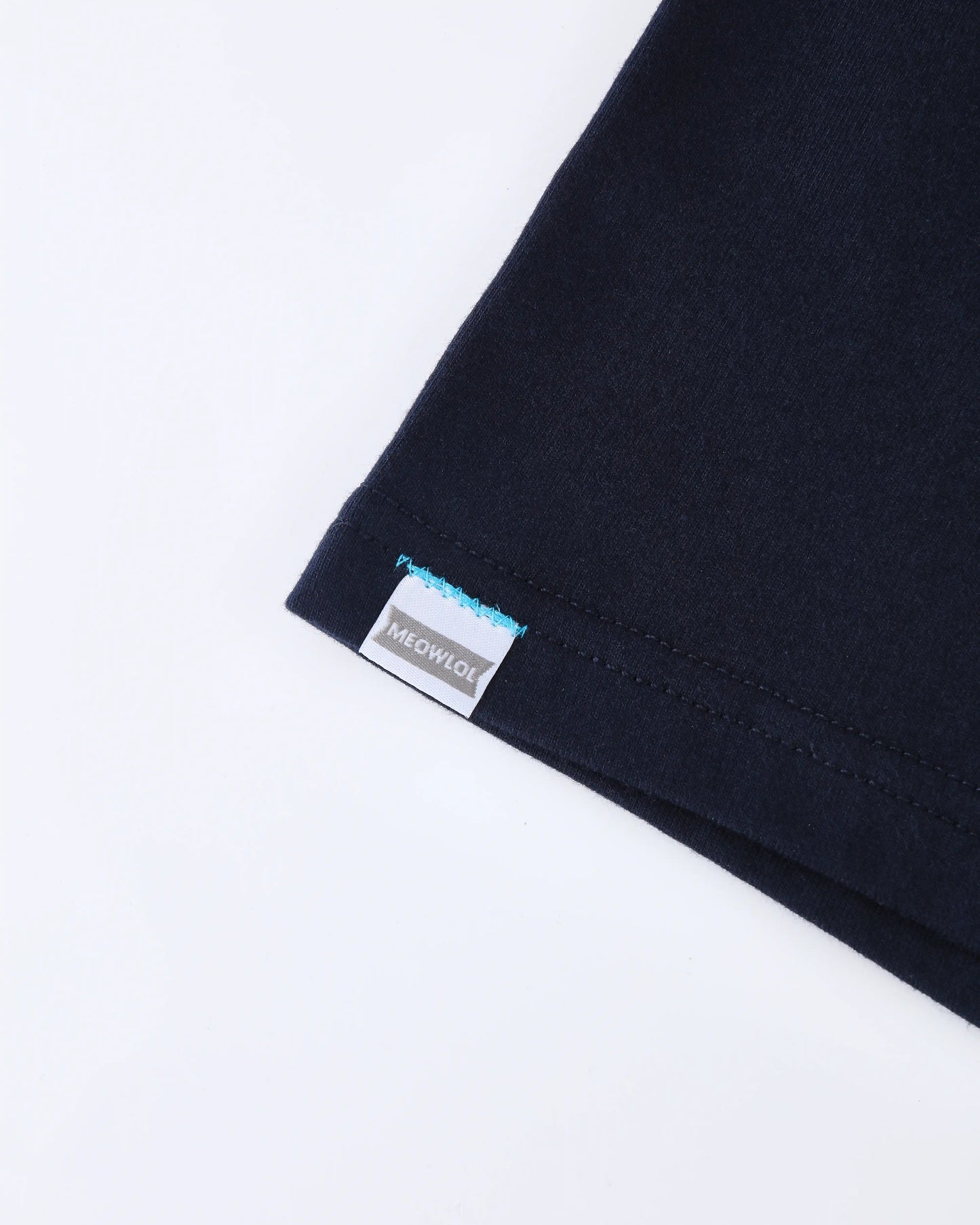 FLODING PAPER CAT LOGO MEOWLOL CREW FRONT POCKET OVERSIZED T-SHIRT