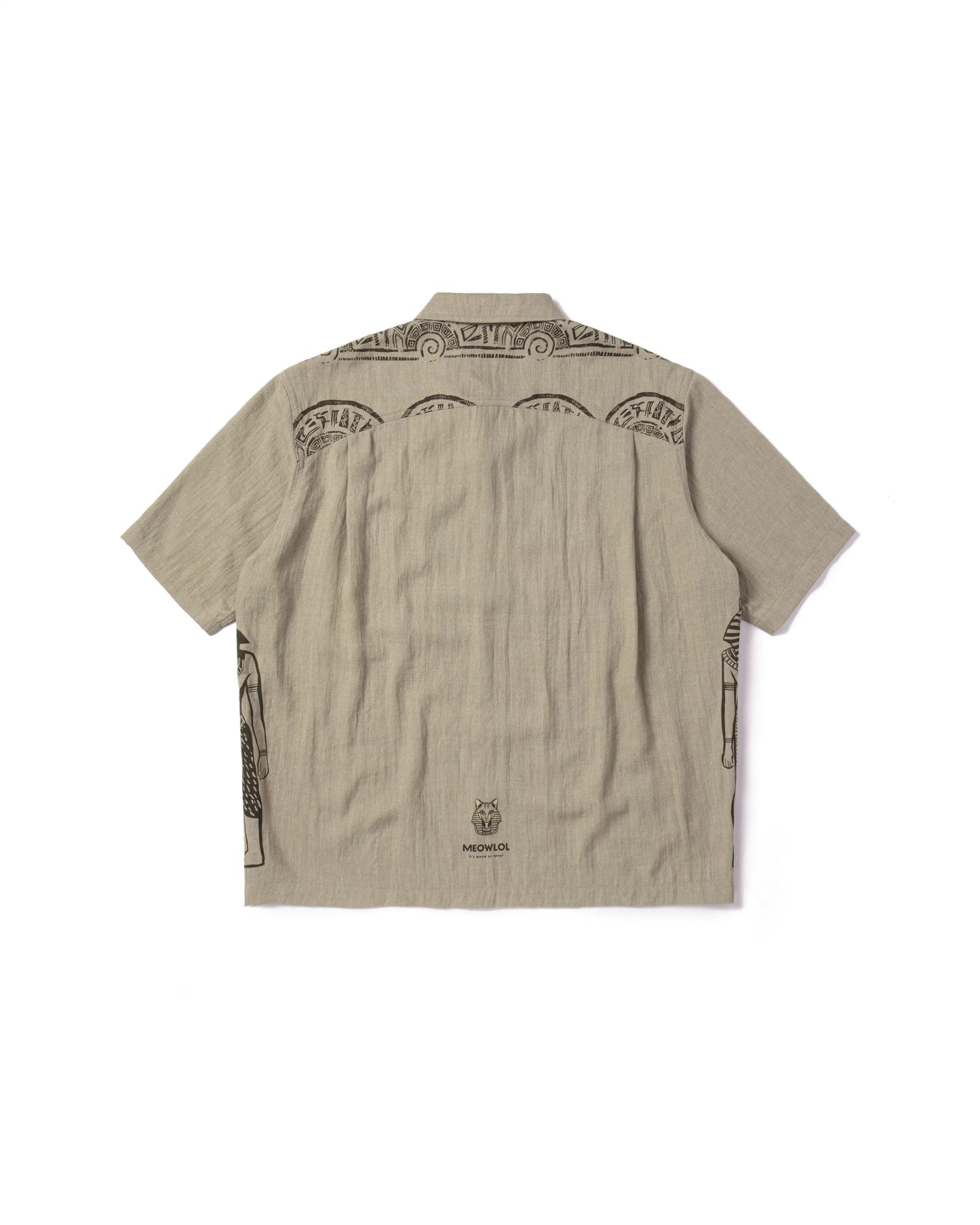 GRAPHIC EGYPTIAN CAT THEME PRINTED VACATION SHIRT