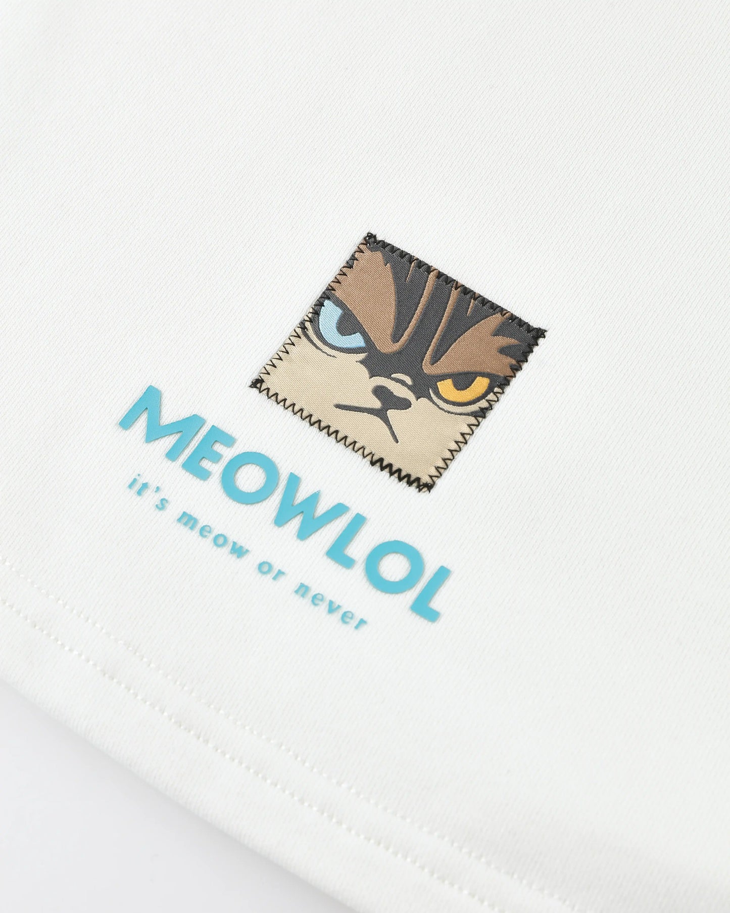 MEOW FACE ROUND HEM OVERSIZED T-SHIRT