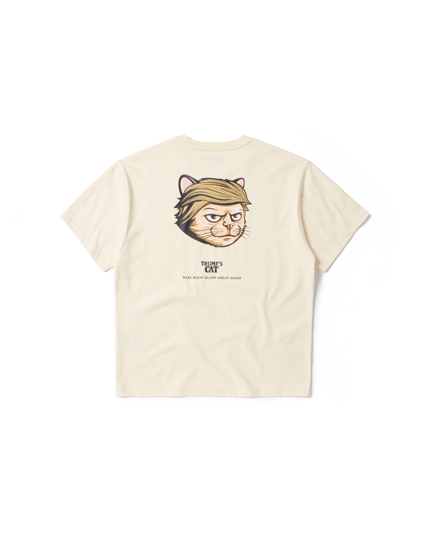 MEOWLOL TRUMPCAT PLEATED SLEEVES EASY FIT T-SHIRT