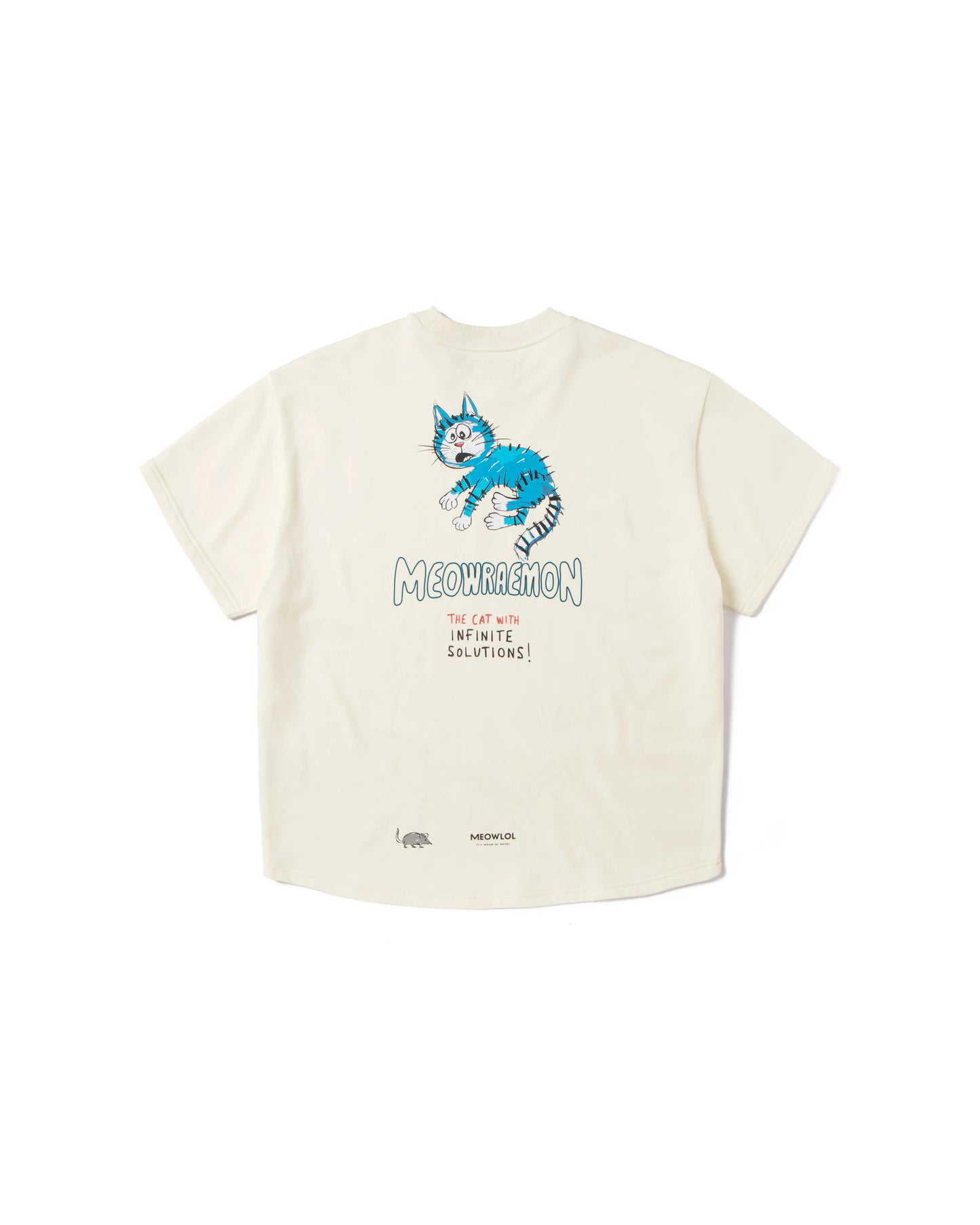 MEOWRAEMON ROUND HEM OVERSIZED T-SHIRT