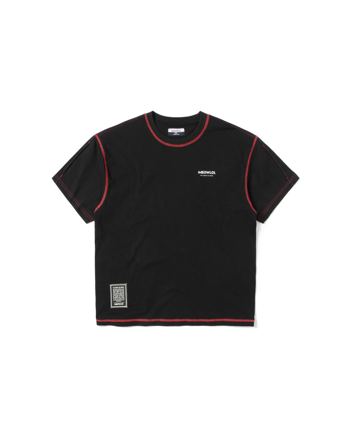 MEOW VADER PLEATED SLEEVES EASY FIT T-SHIRT