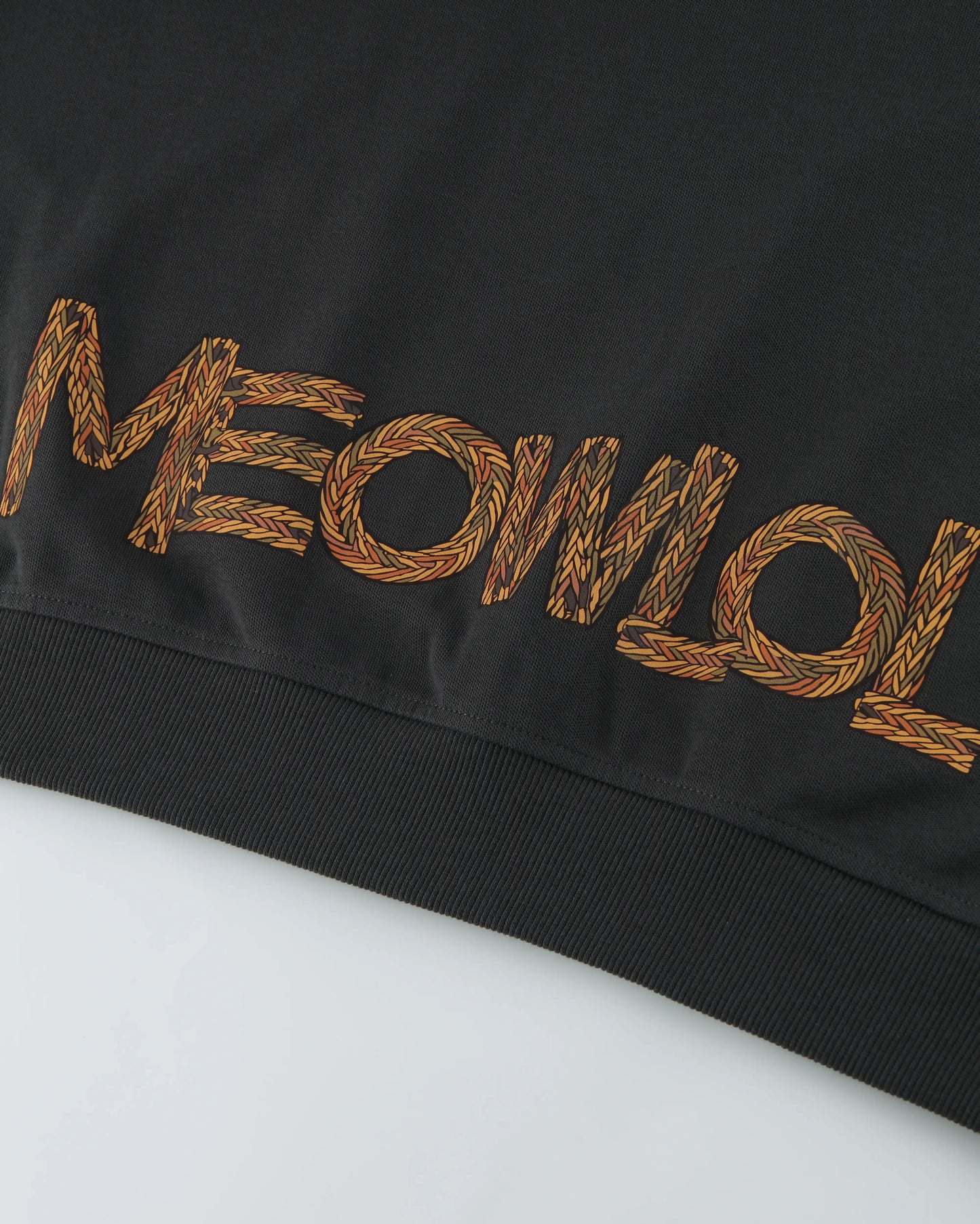 WEAVING LOGO FRONT POCKET OVERSIZED POLO SHIRT