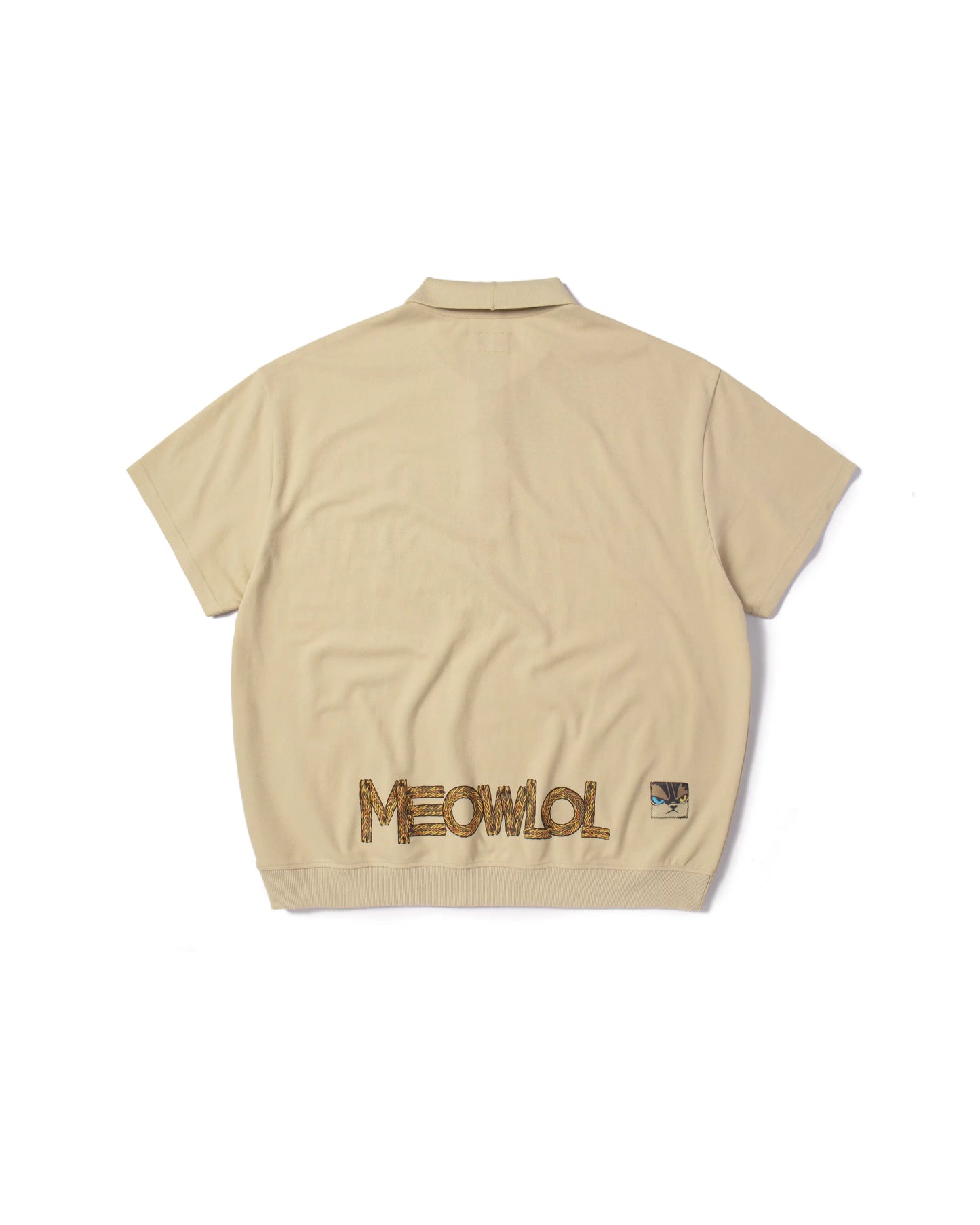 WEAVING LOGO FRONT POCKET OVERSIZED POLO SHIRT