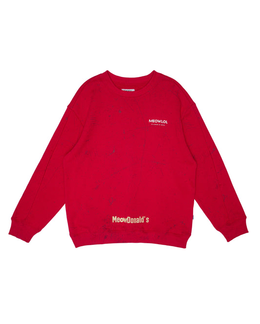 MEOWDONALD (2nd EDITION) LOGO PLEATED SLEEVES EASYFIT SWEATSHIRT