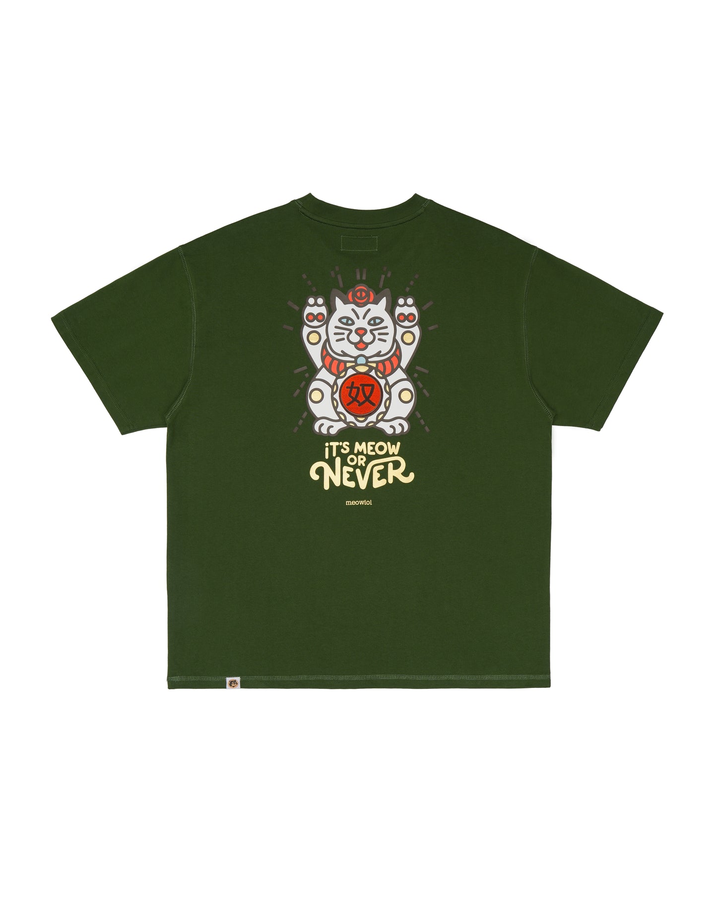 MANEKI-NEKO (2nd EDITION) PLEATED SLEEVES EASY FIT T-SHIRT