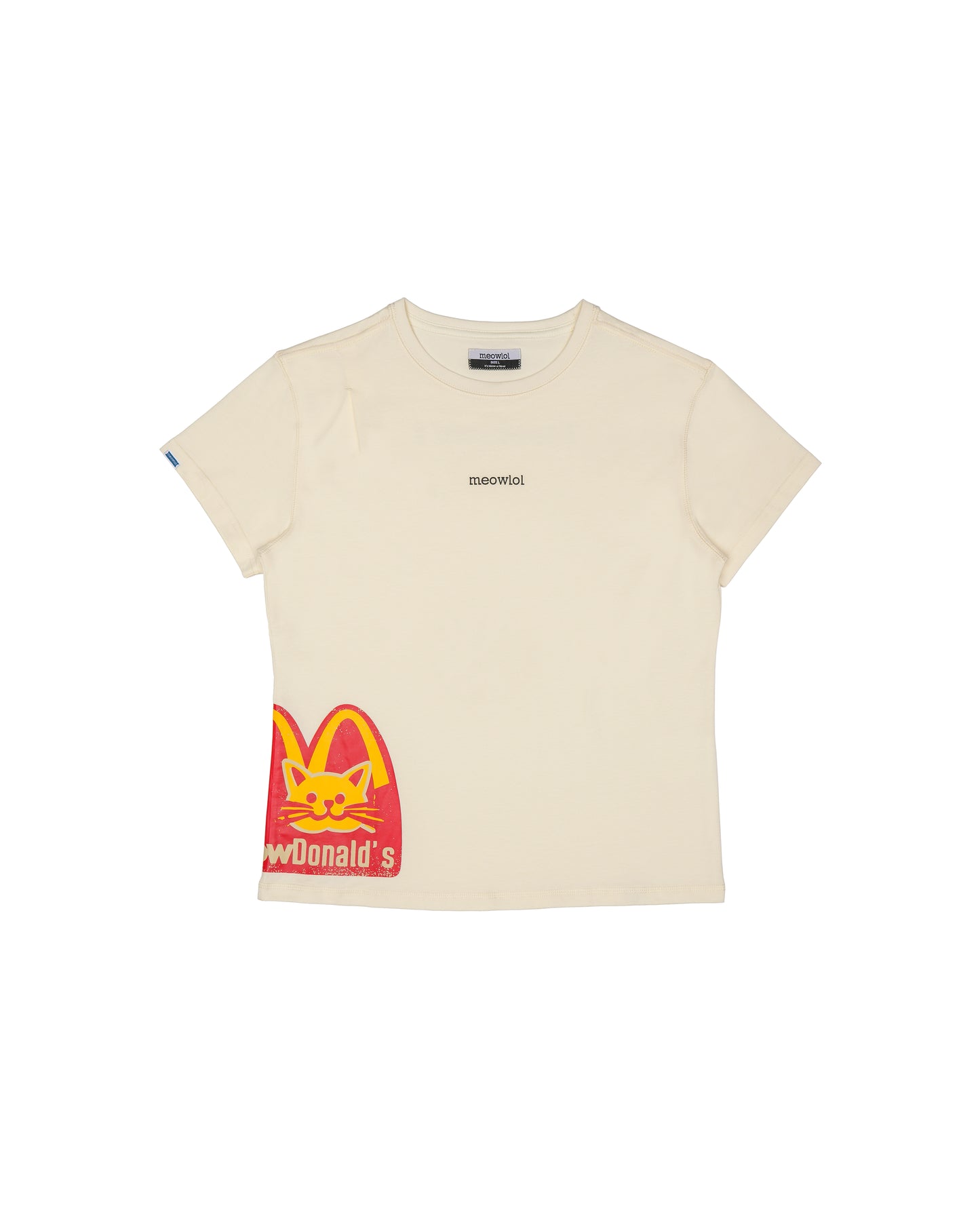 MEOWDONALD (2nd EDITION) LOGO SHOULDER PLEATED EASY FIT T-SHIRT