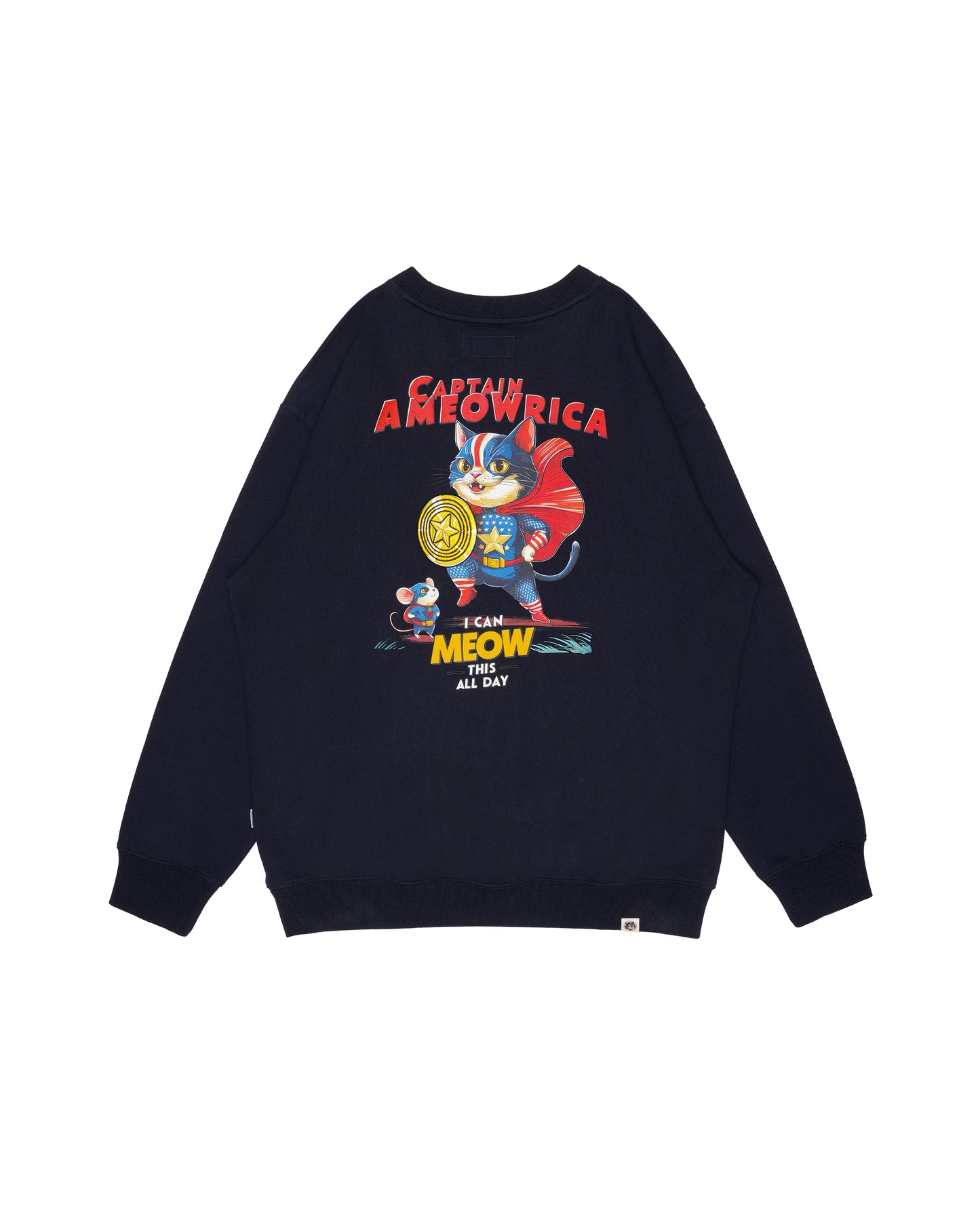 IRON MEOW PLEATED SLEEVES EASY FIT SWEATSHIRT