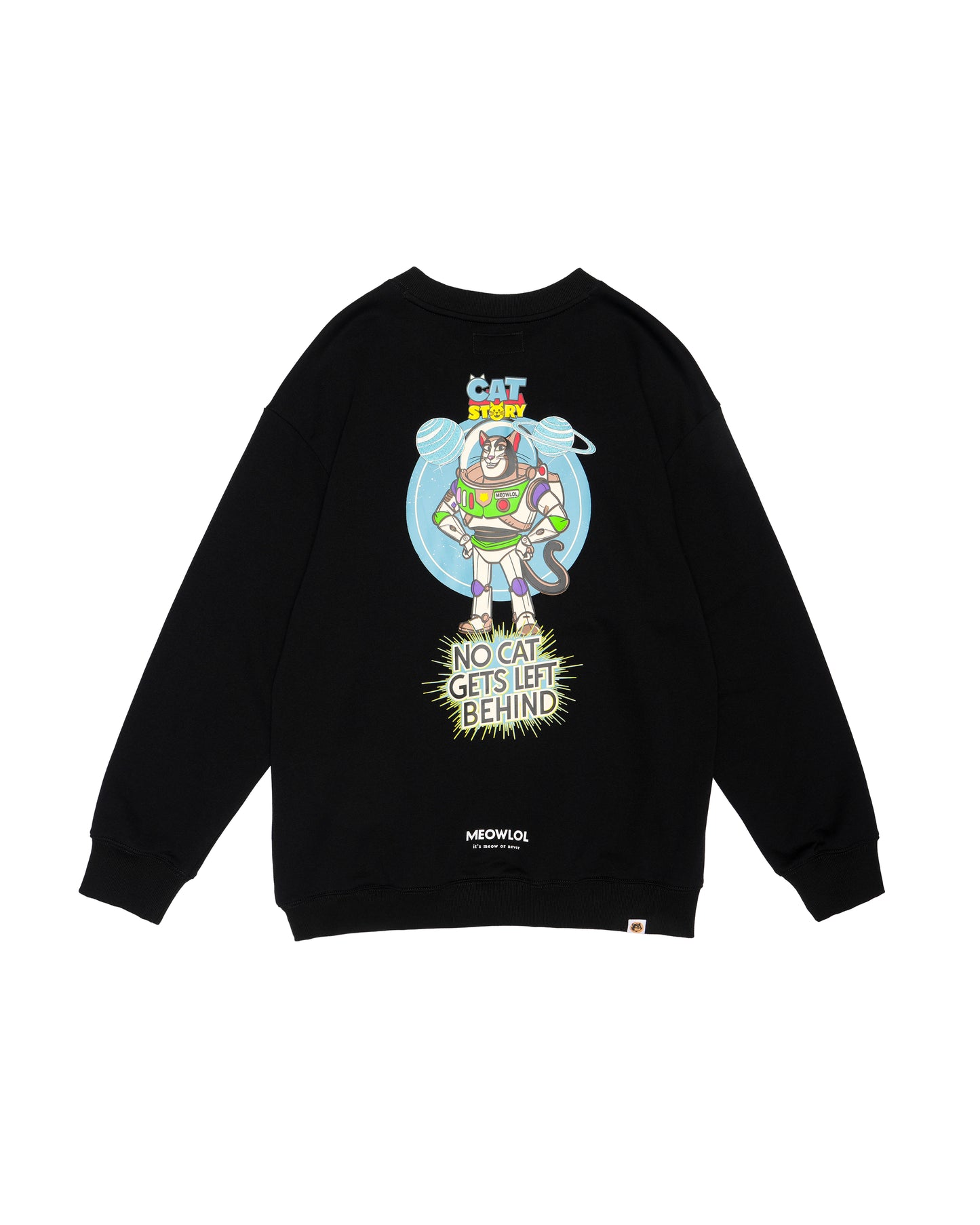 CAT STORY SPACECAT PLEATED SLEEVES EASY FIT SWEATSHIRT