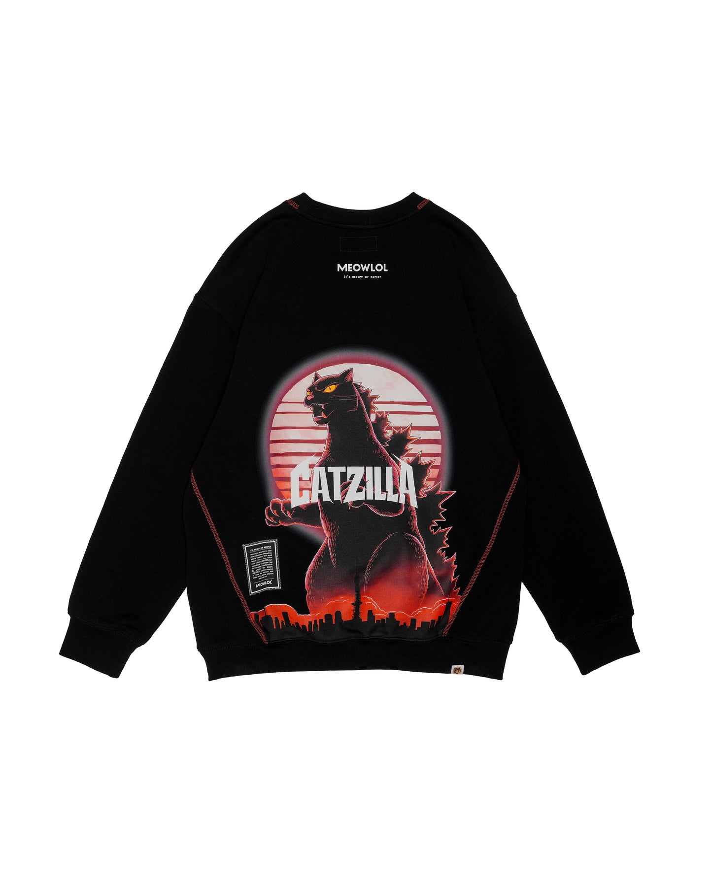 CATZILLA PLEATED SLEEVES EASY FIT SWEATSHIRT