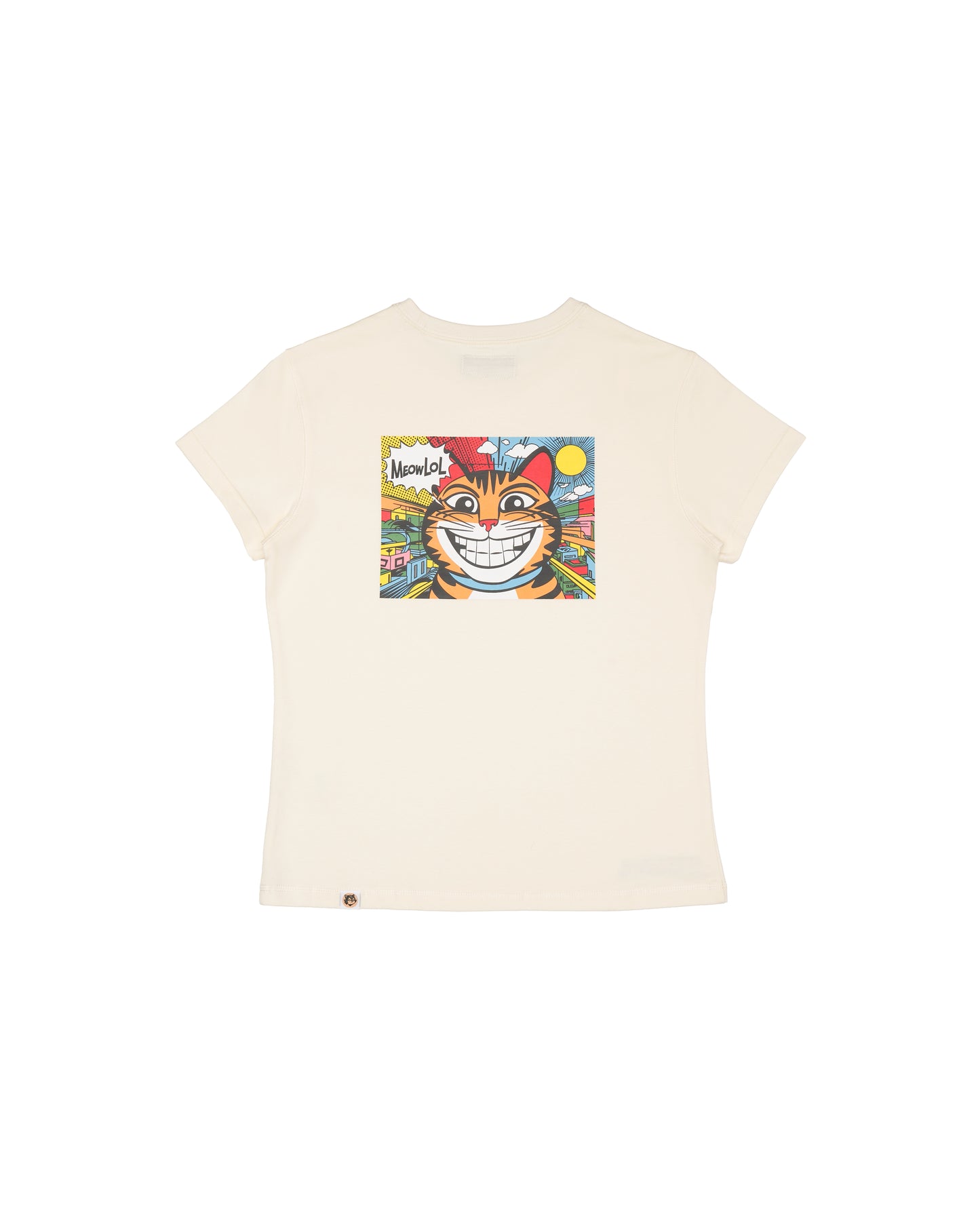 MEOWLOL POP ART SHOULDER PLEATED EASY FIT GRAPHIC T-SHIRT