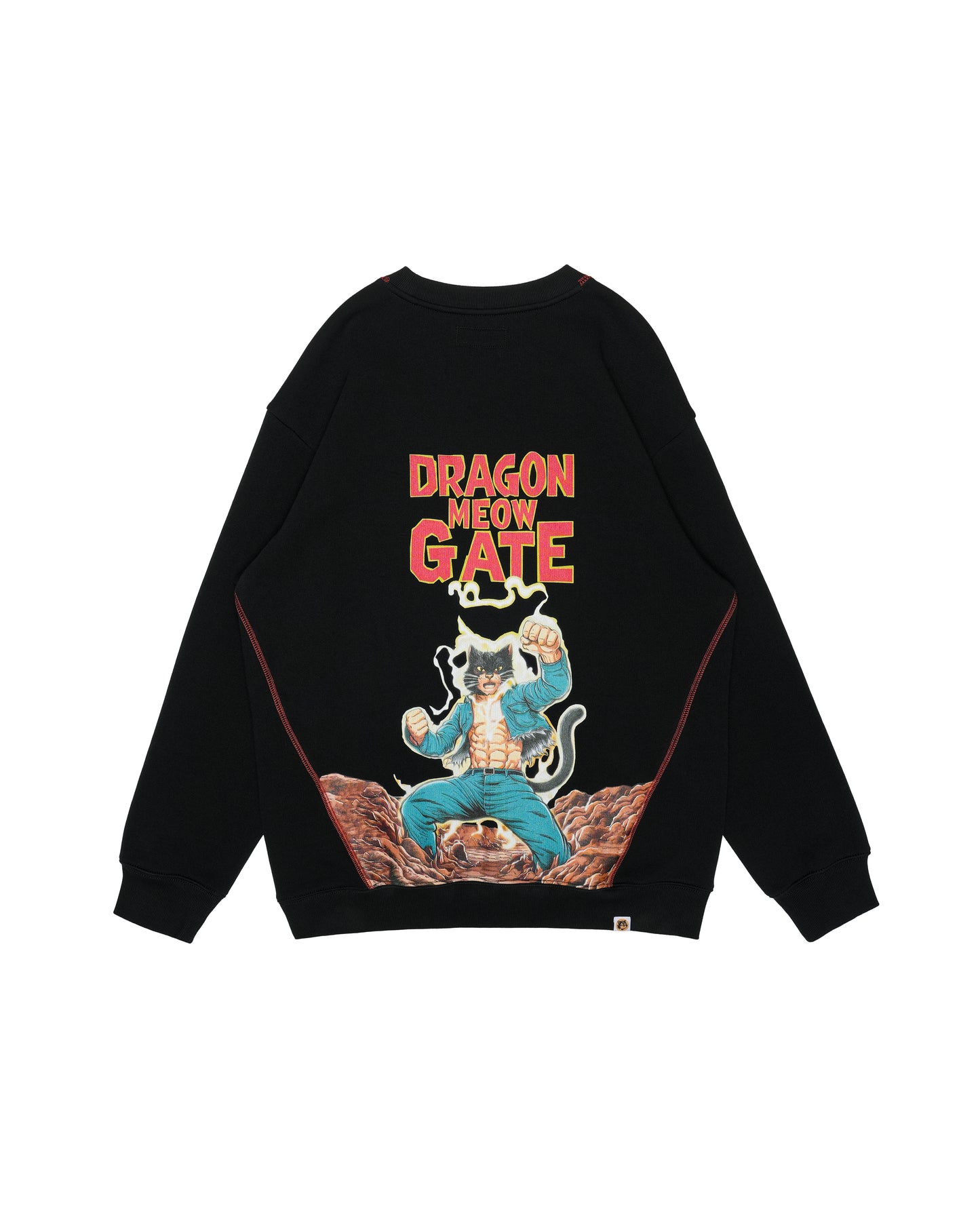 DRAGON MEOW GATE PLEATED SLEEVES EASY FIT SWEATSHIRT