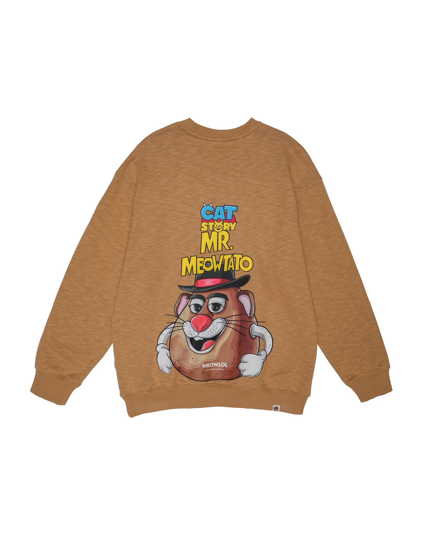 CAT STORY MEOWTATO PLEATED SLEEVES EASY FIT SWEATSHIRT