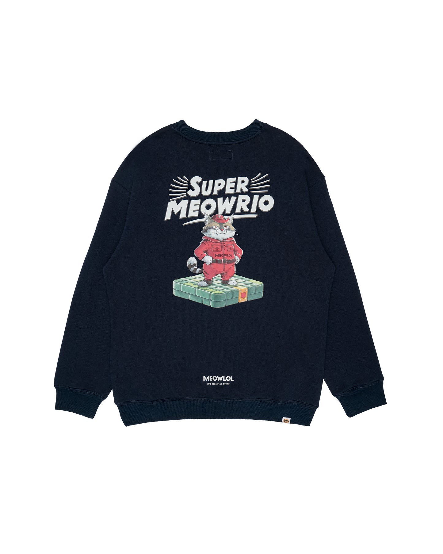 SUPER MEOWRIO PLEATED SLEEVES EASY FIT SWEATSHIRT