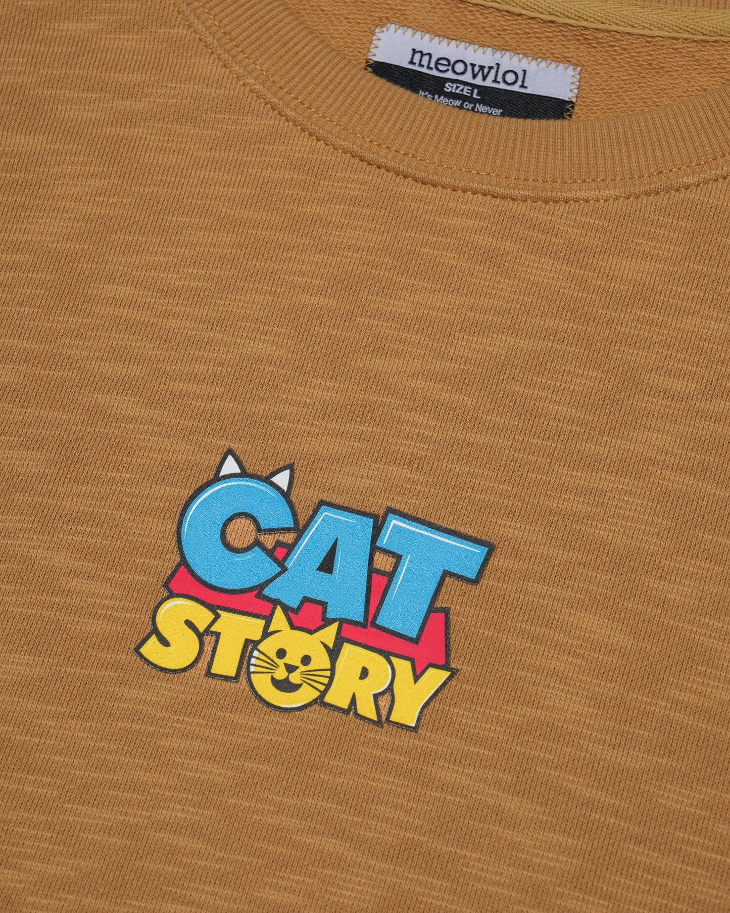 CAT STORY MEOWTATO PLEATED SLEEVES EASY FIT SWEATSHIRT