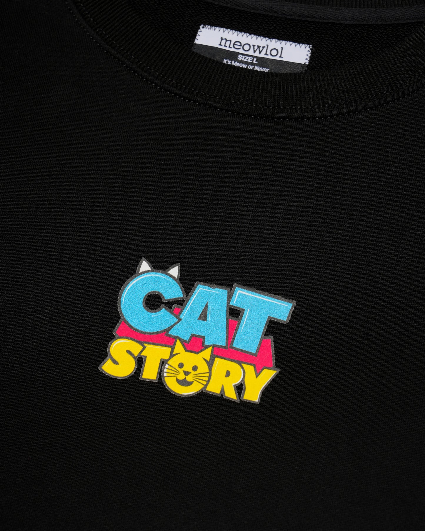 CAT STORY MEOWTATO PLEATED SLEEVES EASY FIT SWEATSHIRT