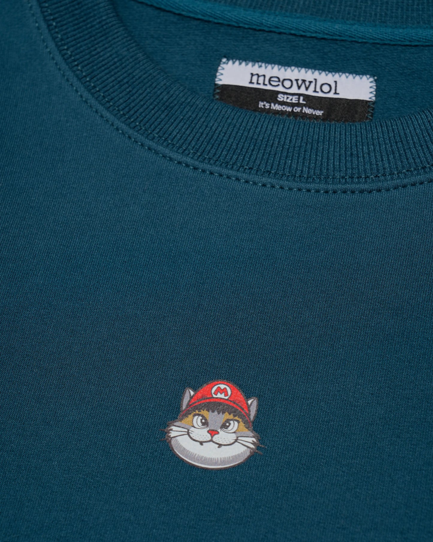 SUPER MEOWRIO PLEATED SLEEVES EASY FIT SWEATSHIRT