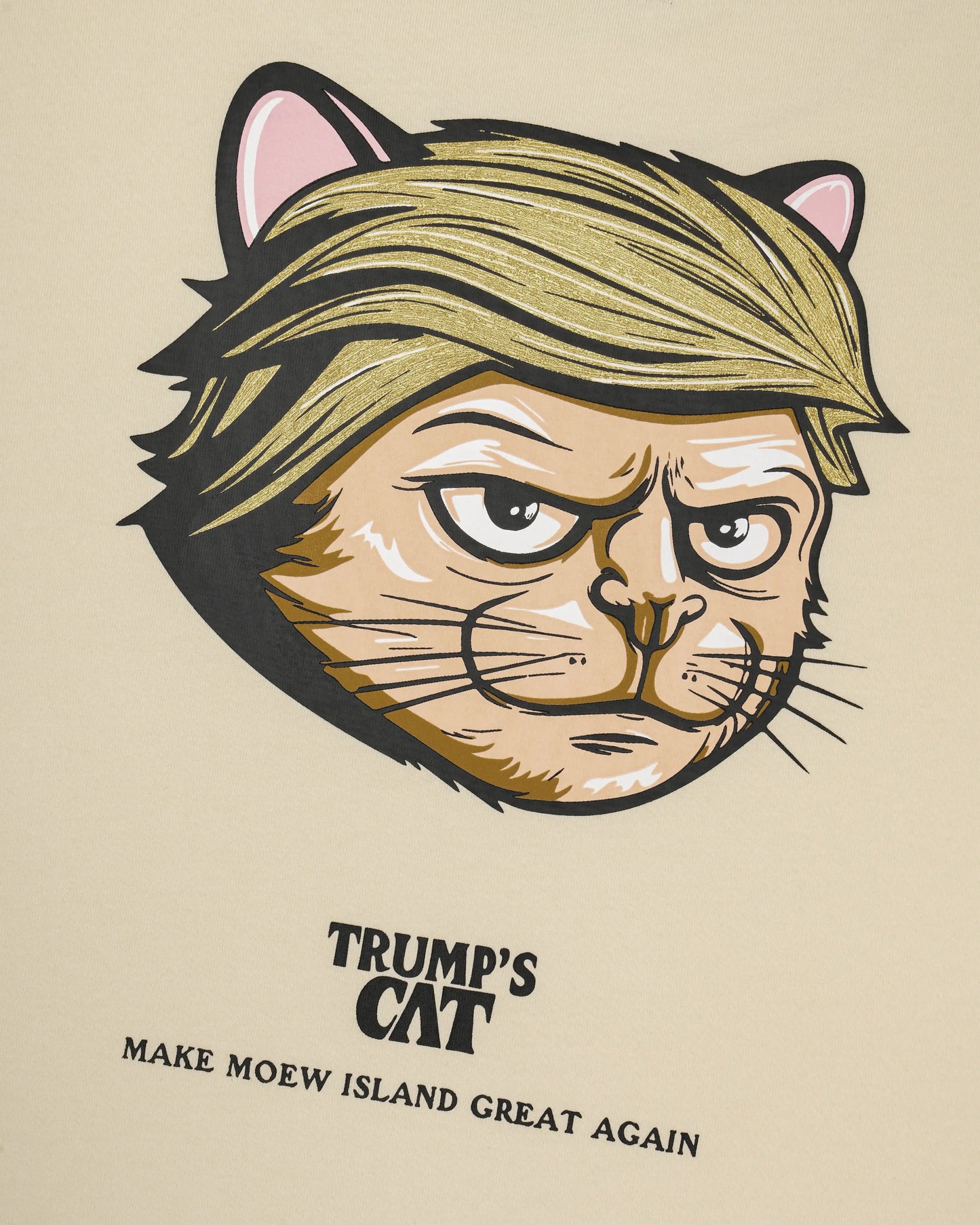 MEOWLOL TRUMPCAT PLEATED SLEEVES EASY FIT T-SHIRT