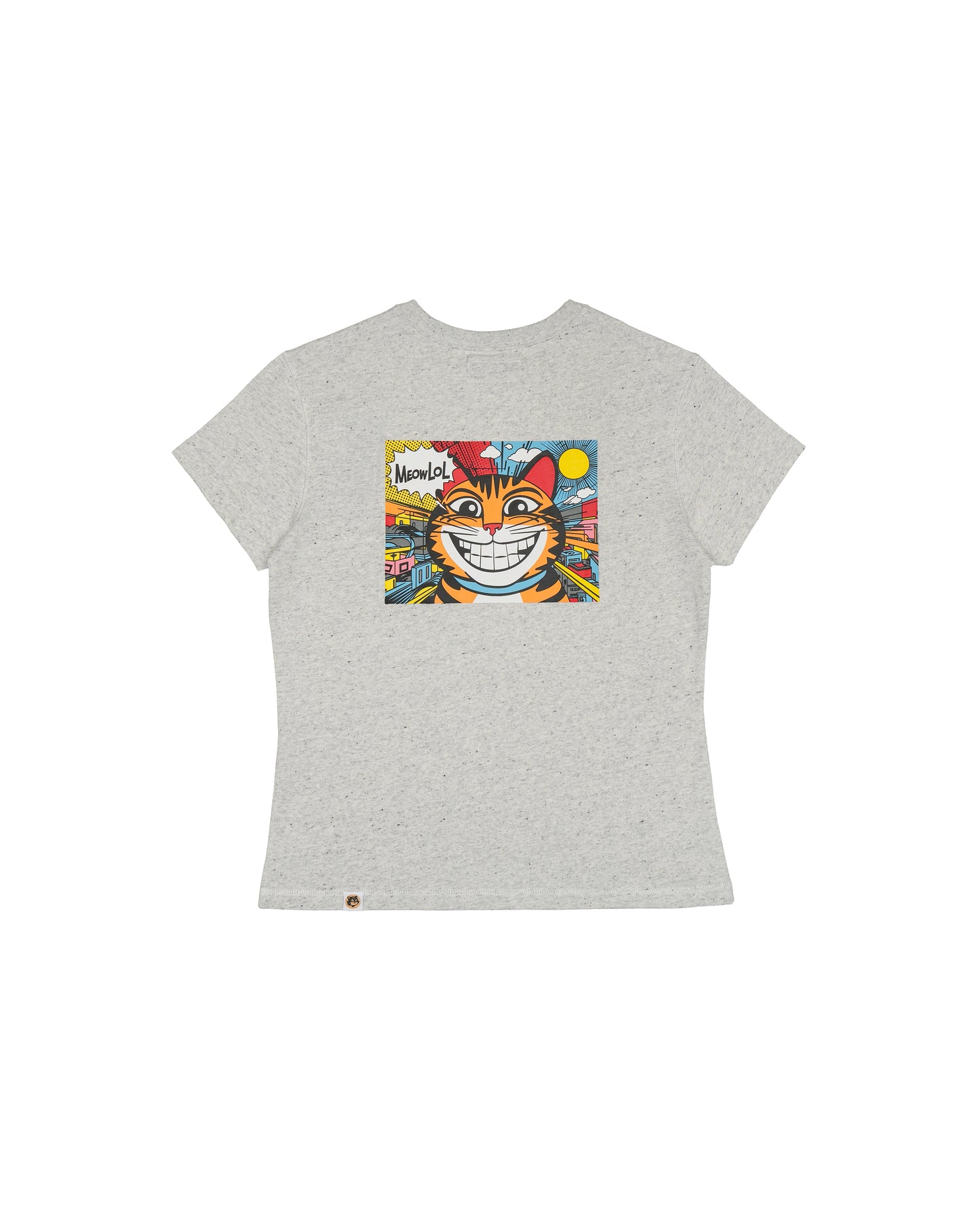 MEOWLOL POP ART SHOULDER PLEATED EASY FIT GRAPHIC T-SHIRT