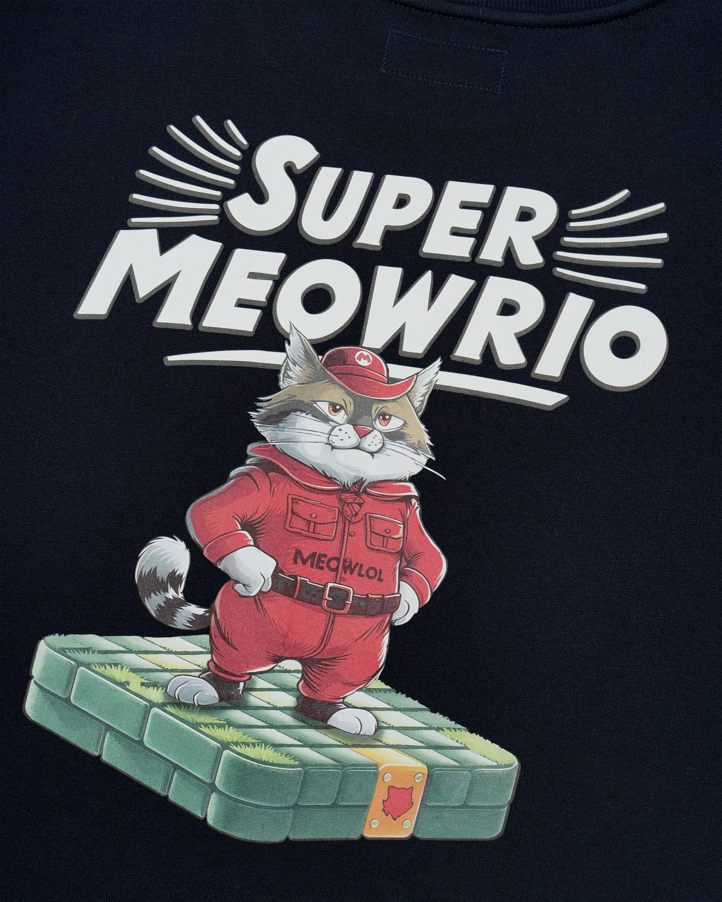 SUPER MEOWRIO PLEATED SLEEVES EASY FIT SWEATSHIRT