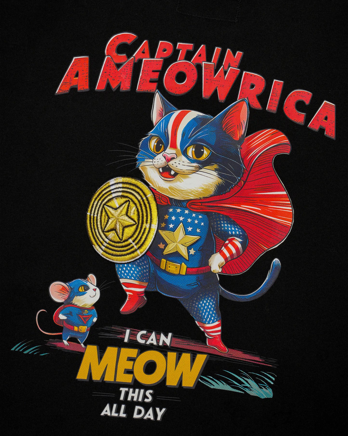 CAPTAIN AMEOWRICA PLEATED SLEEVES EASY FIT SWEATSHIRT