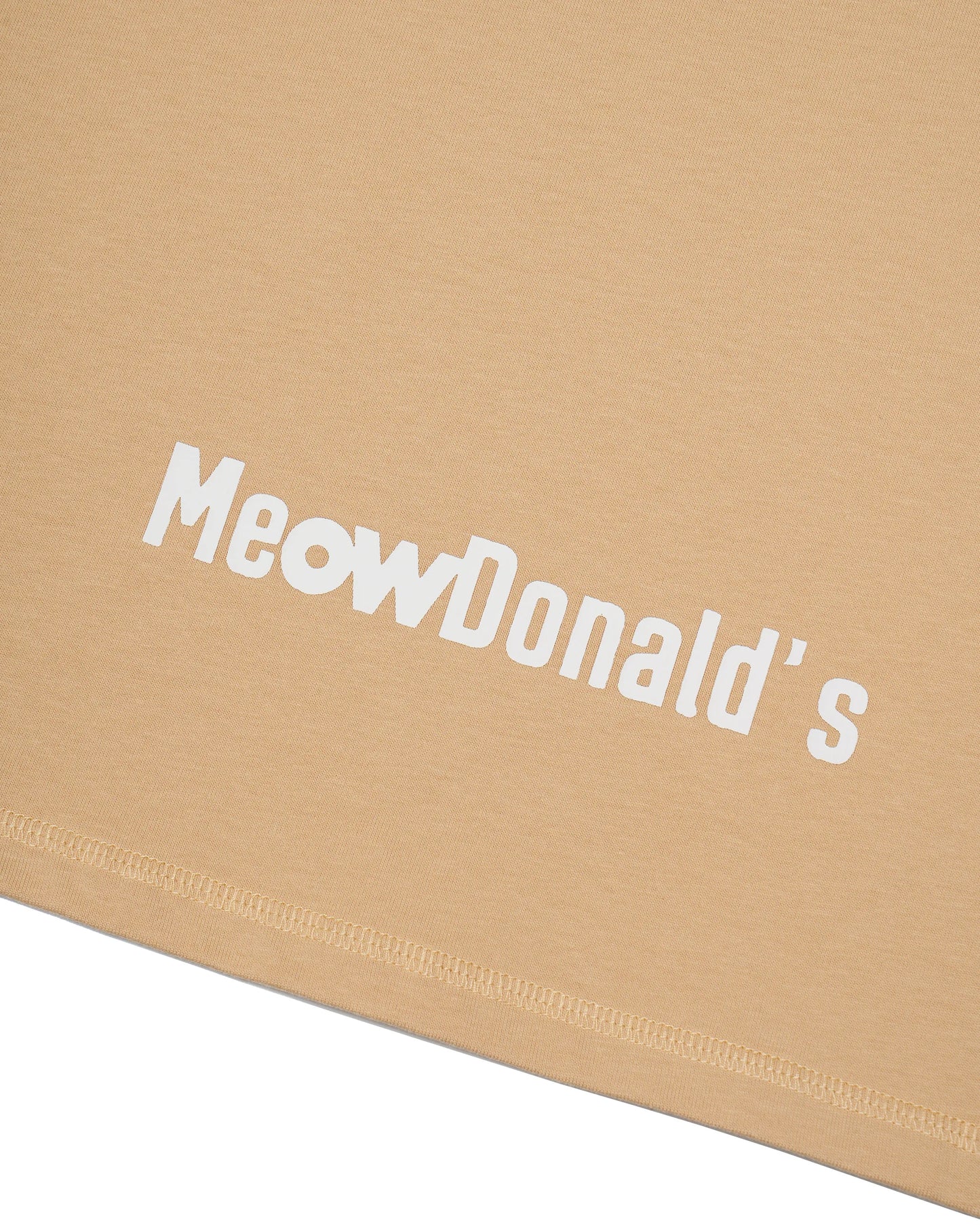 MEOWDONALD (2nd EDITION) LOGO PLEATED SLEEVES EASY FIT T-SHIRT