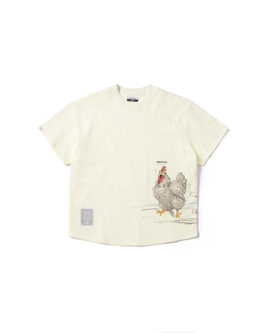 CHICKEN HIT ROUND HEM OVERSIZED T-SHIRT