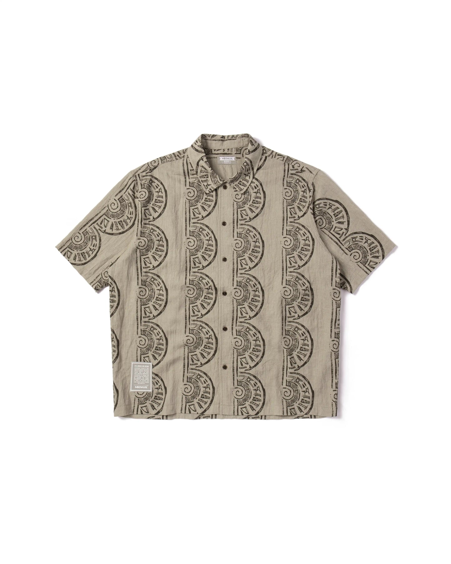 EGYPTIAN CAT THEME ROCK ART (FULL PATTERN PRINT) PRINTED VACATION SHIRT