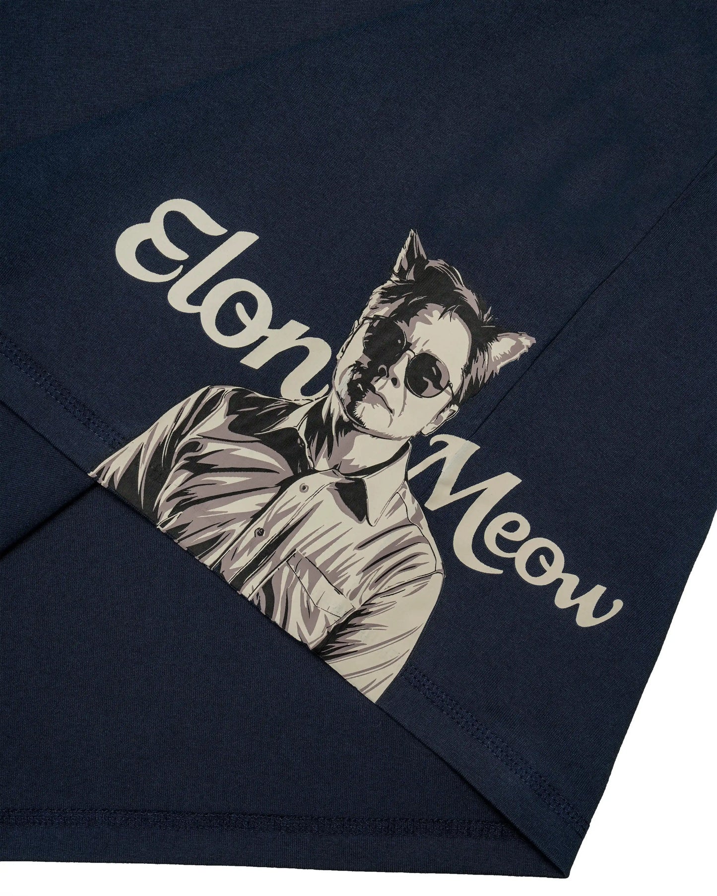 ELON MEOW PLEATED SLEEVES EASY FIT T-SHIRT