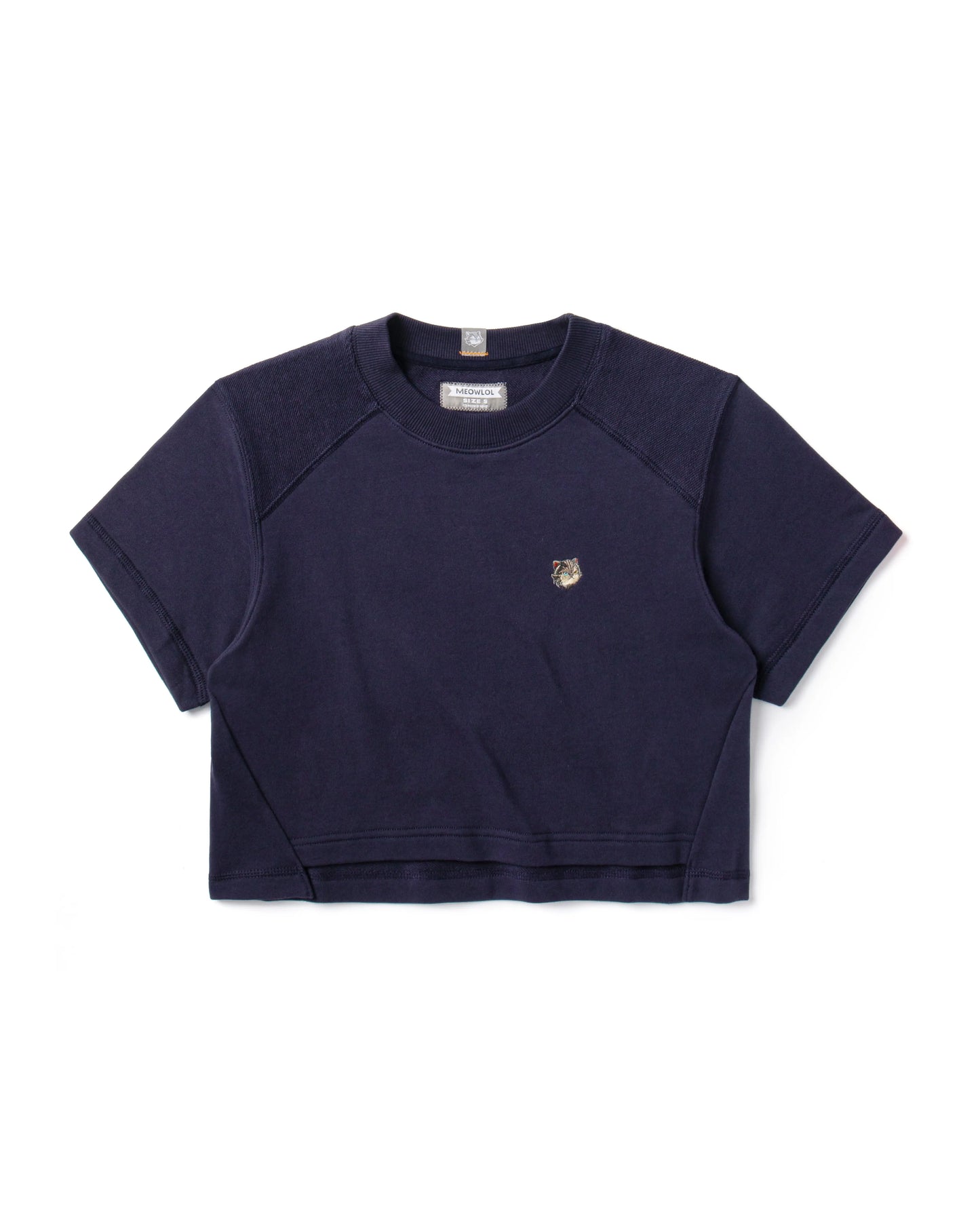 EMB LOGO OVERSIZED CROPPED TOP