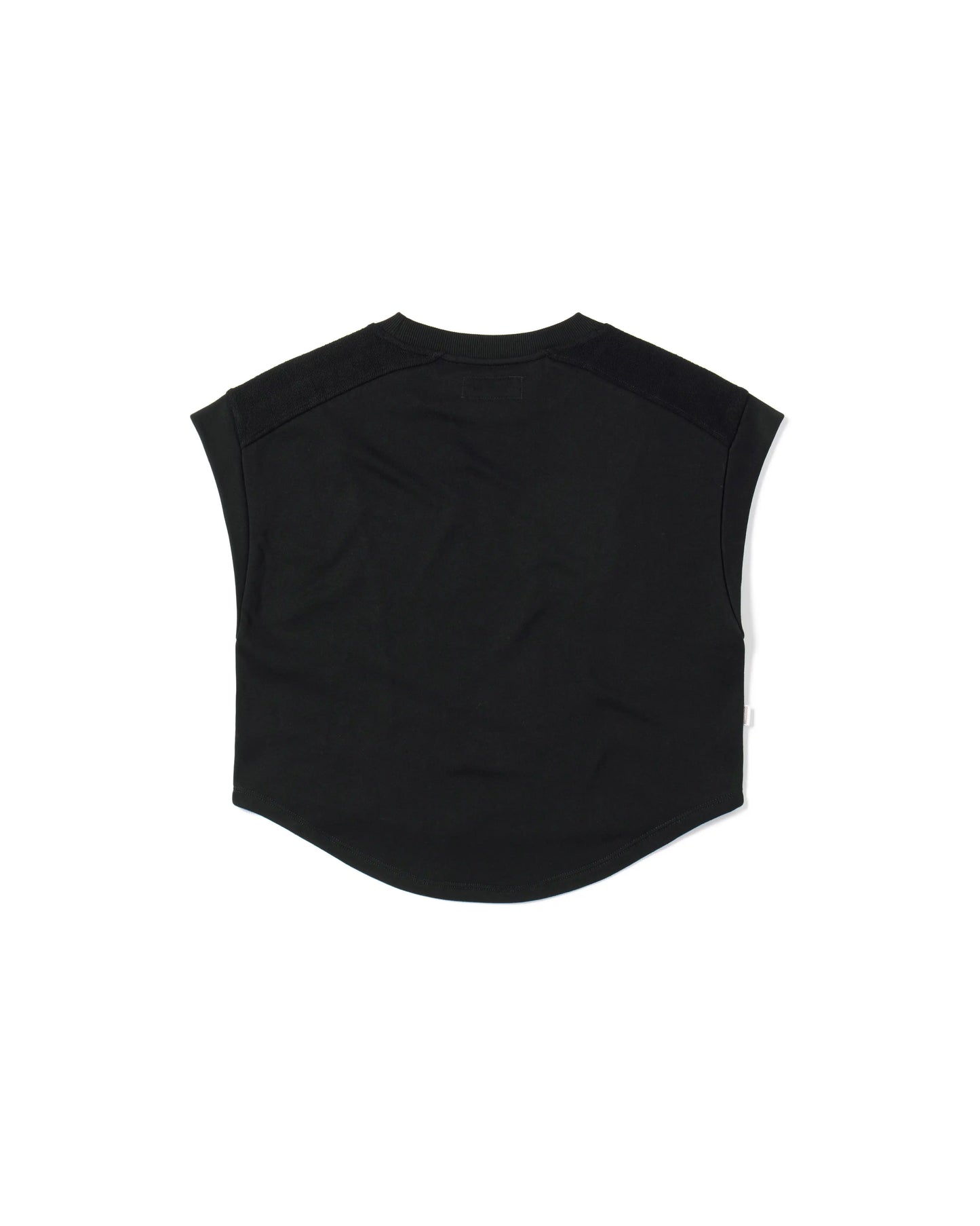 EMB LOGO SLEEVELESS PRINCESS LINE ROUND-HEM EASY FIT CROPPED TOP
