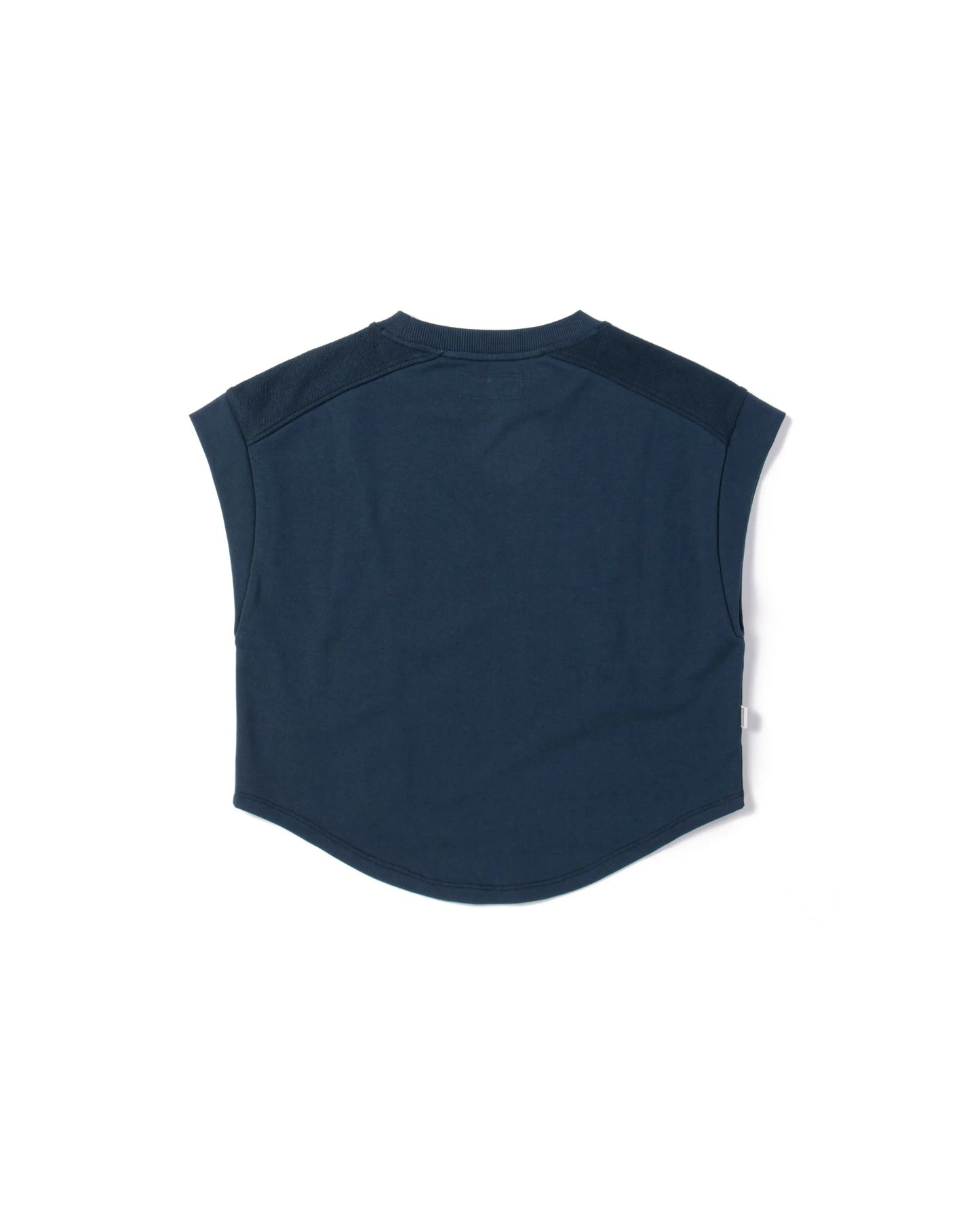 EMB LOGO SLEEVELESS PRINCESS LINE ROUND-HEM EASY FIT CROPPED TOP