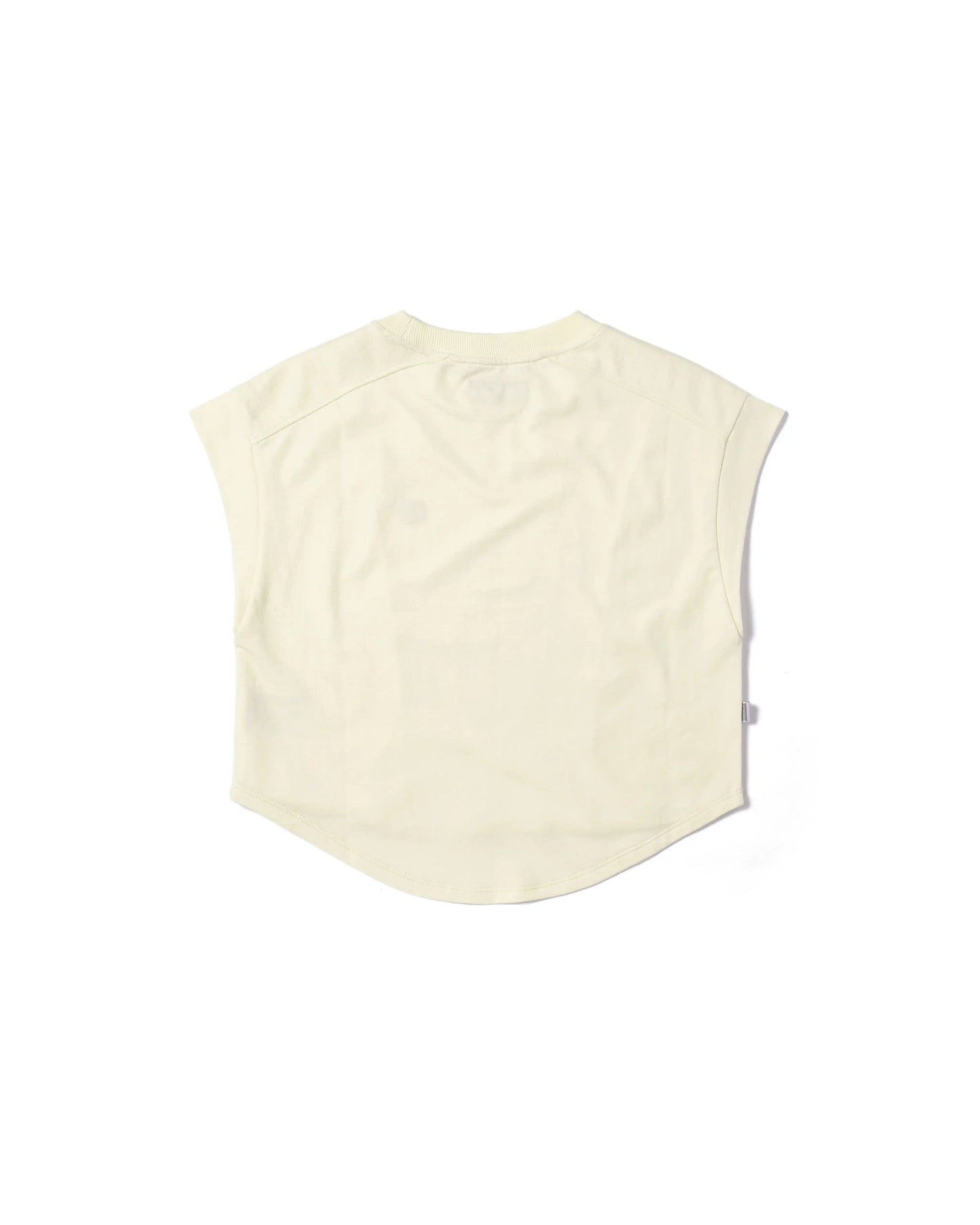 EMB LOGO SLEEVELESS PRINCESS LINE ROUND-HEM EASY FIT CROPPED TOP