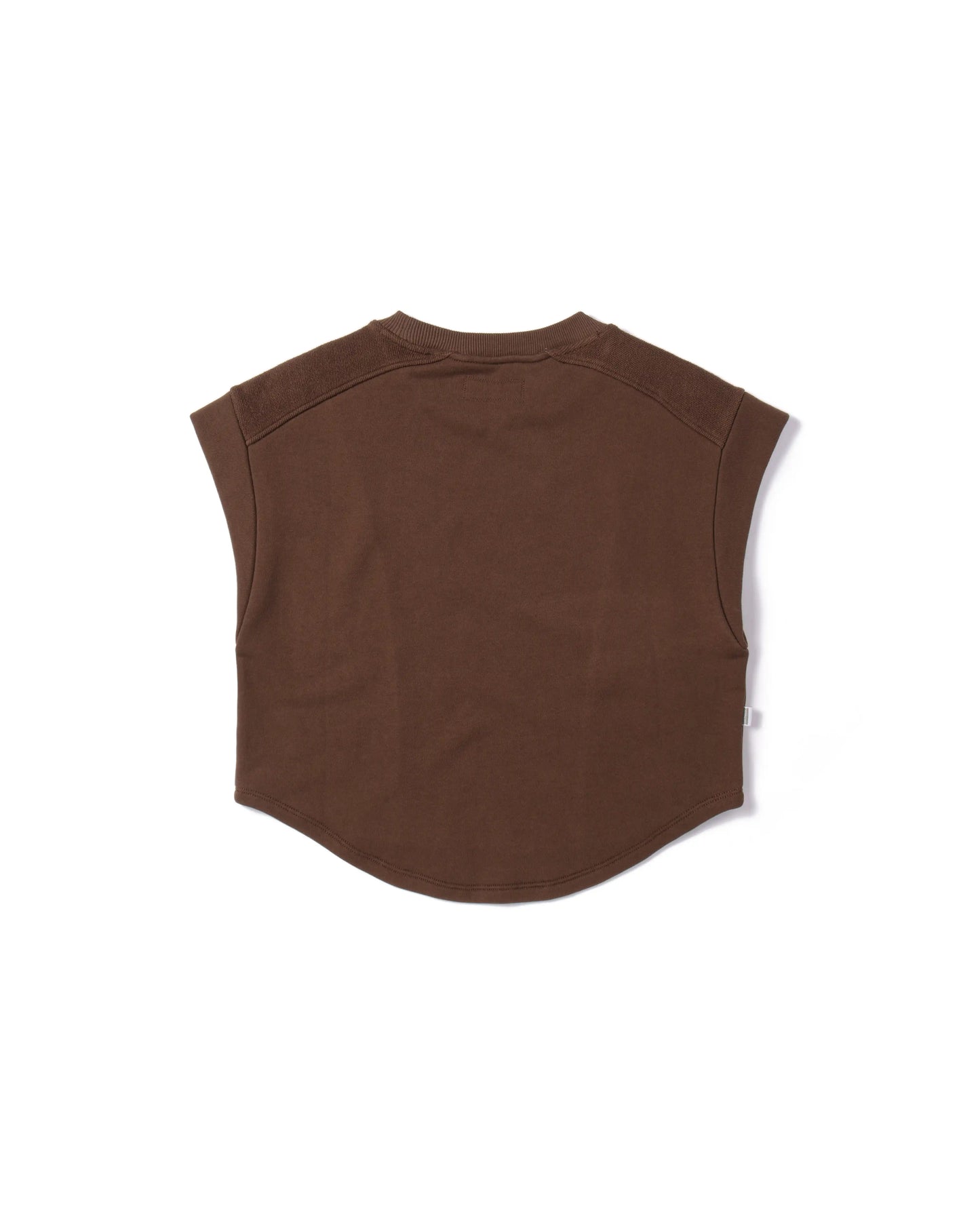EMB LOGO SLEEVELESS PRINCESS LINE ROUND-HEM EASY FIT CROPPED TOP