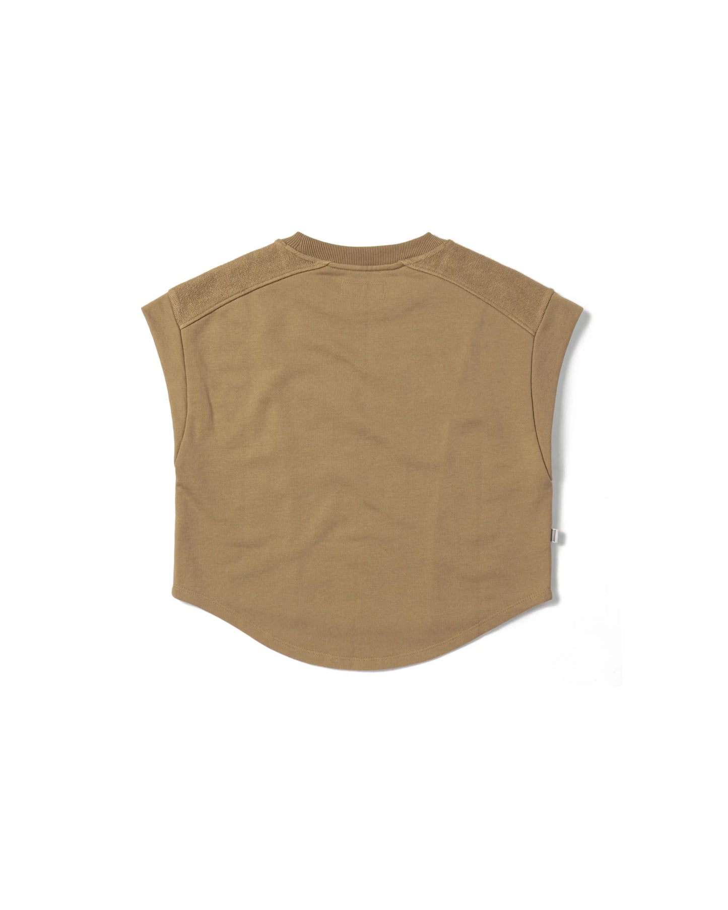 EMB LOGO SLEEVELESS PRINCESS LINE ROUND-HEM EASY FIT CROPPED TOP