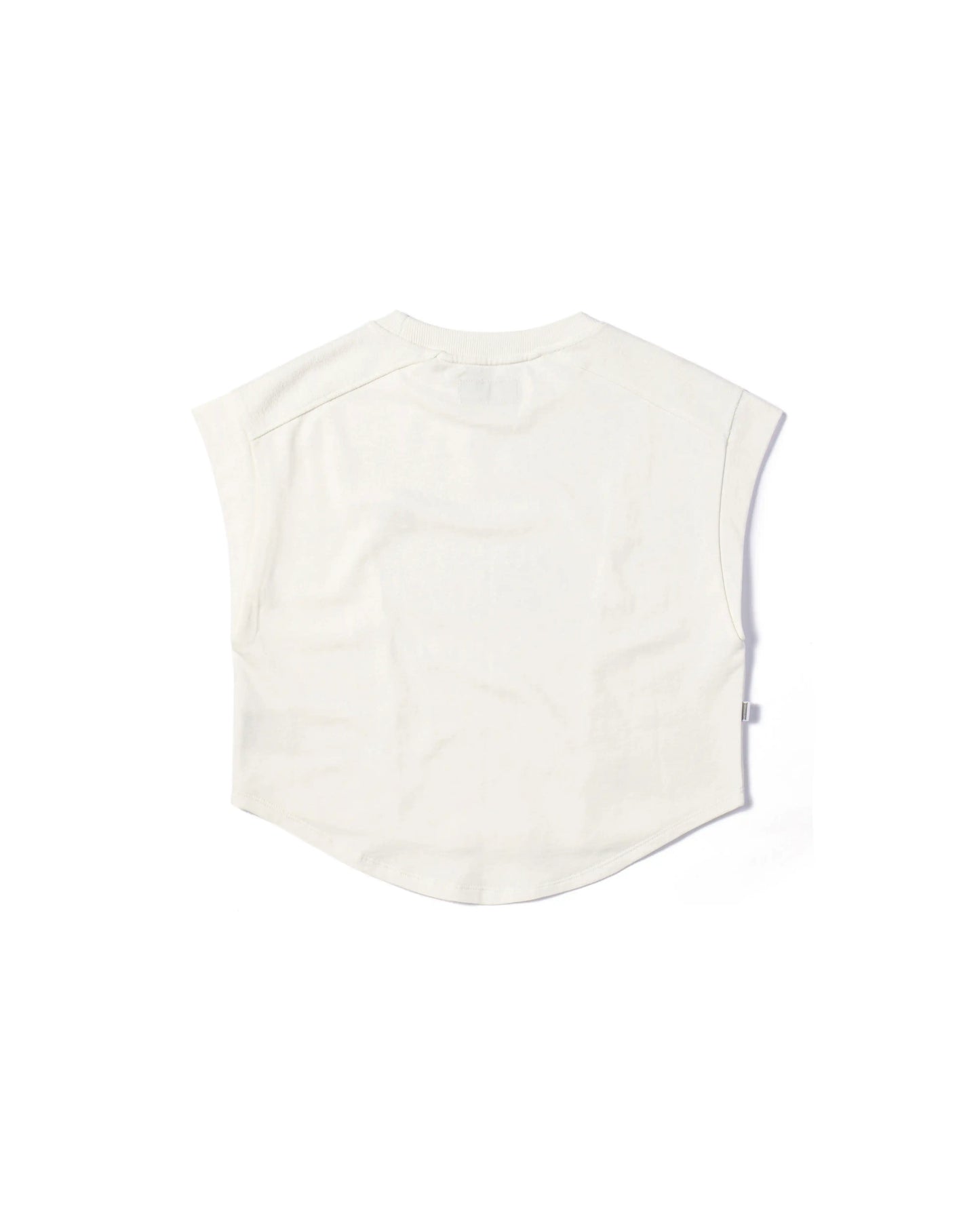 EMB LOGO SLEEVELESS PRINCESS LINE ROUND-HEM EASY FIT CROPPED TOP
