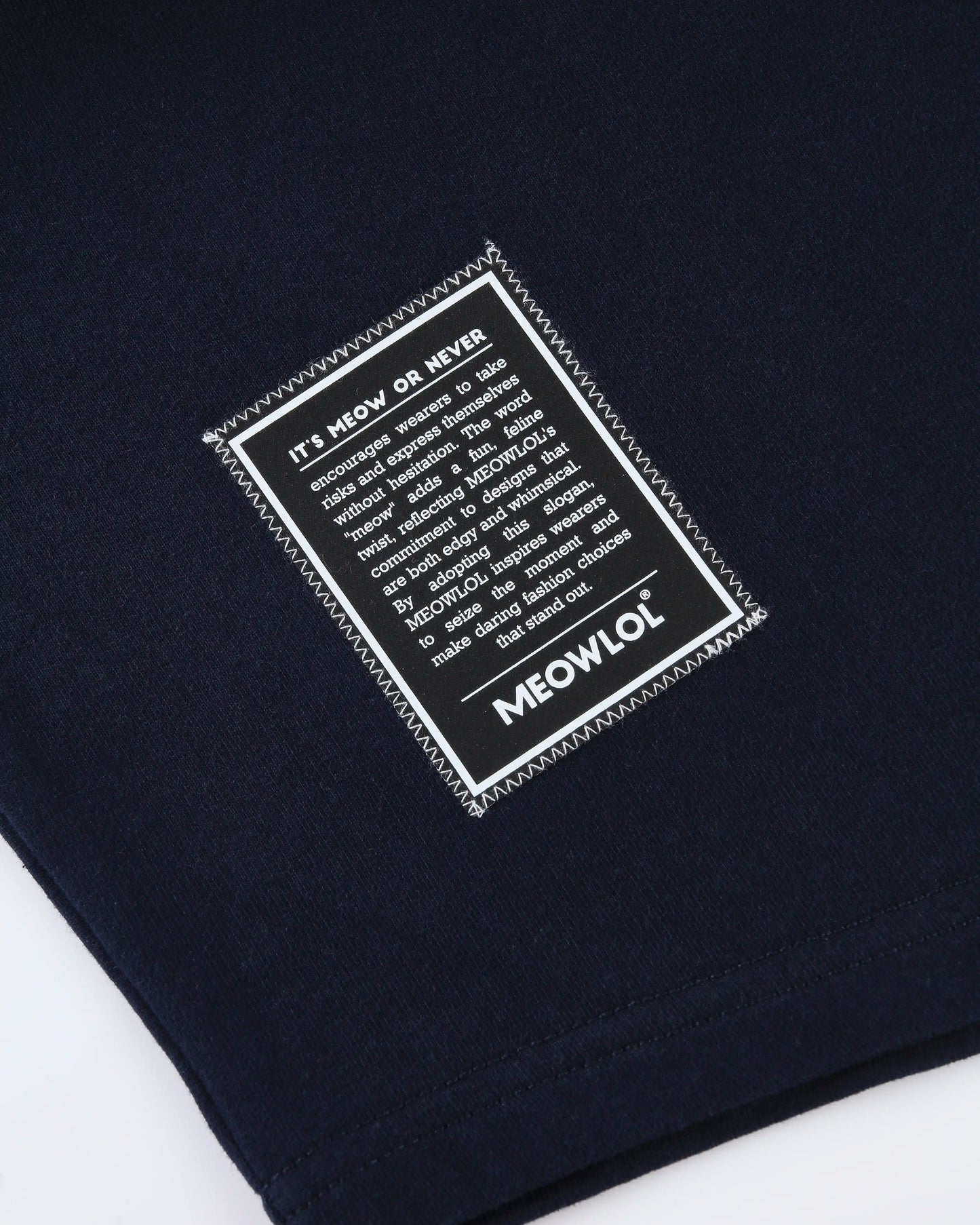 FLODING PAPER CAT LOGO MEOWLOL CREW  FRONT POCKET OVERSIZED T-SHIRT