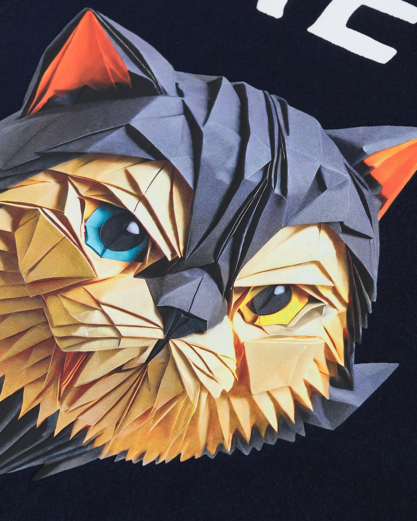 FLODING PAPER CAT LOGO MEOWLOL CREW  FRONT POCKET OVERSIZED T-SHIRT
