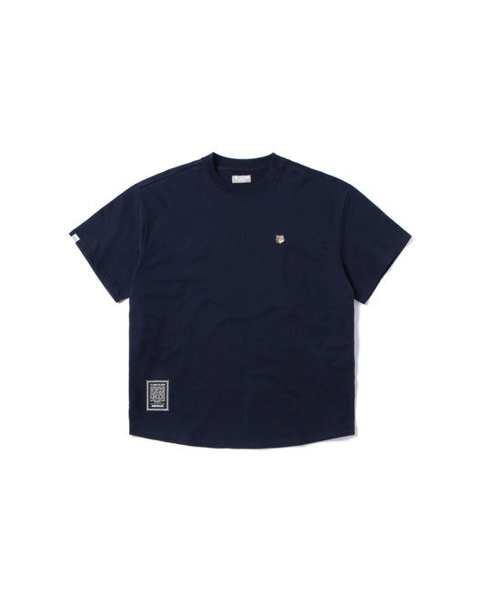 FLODING PAPER CAT LOGO MEOWLOL CREW  FRONT POCKET OVERSIZED T-SHIRT
