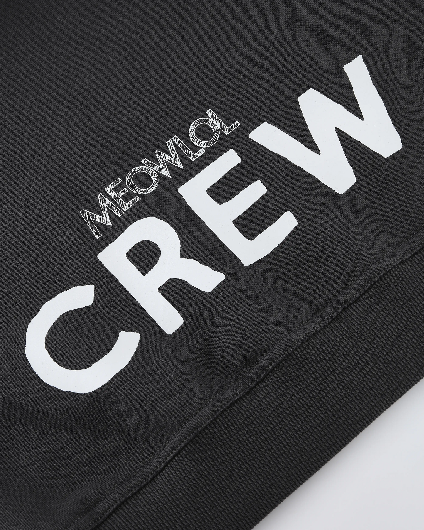 FLODING PAPER CAT LOGO MEOWLOL CREW  FRONT POCKET OVERSIZED T-SHIRT