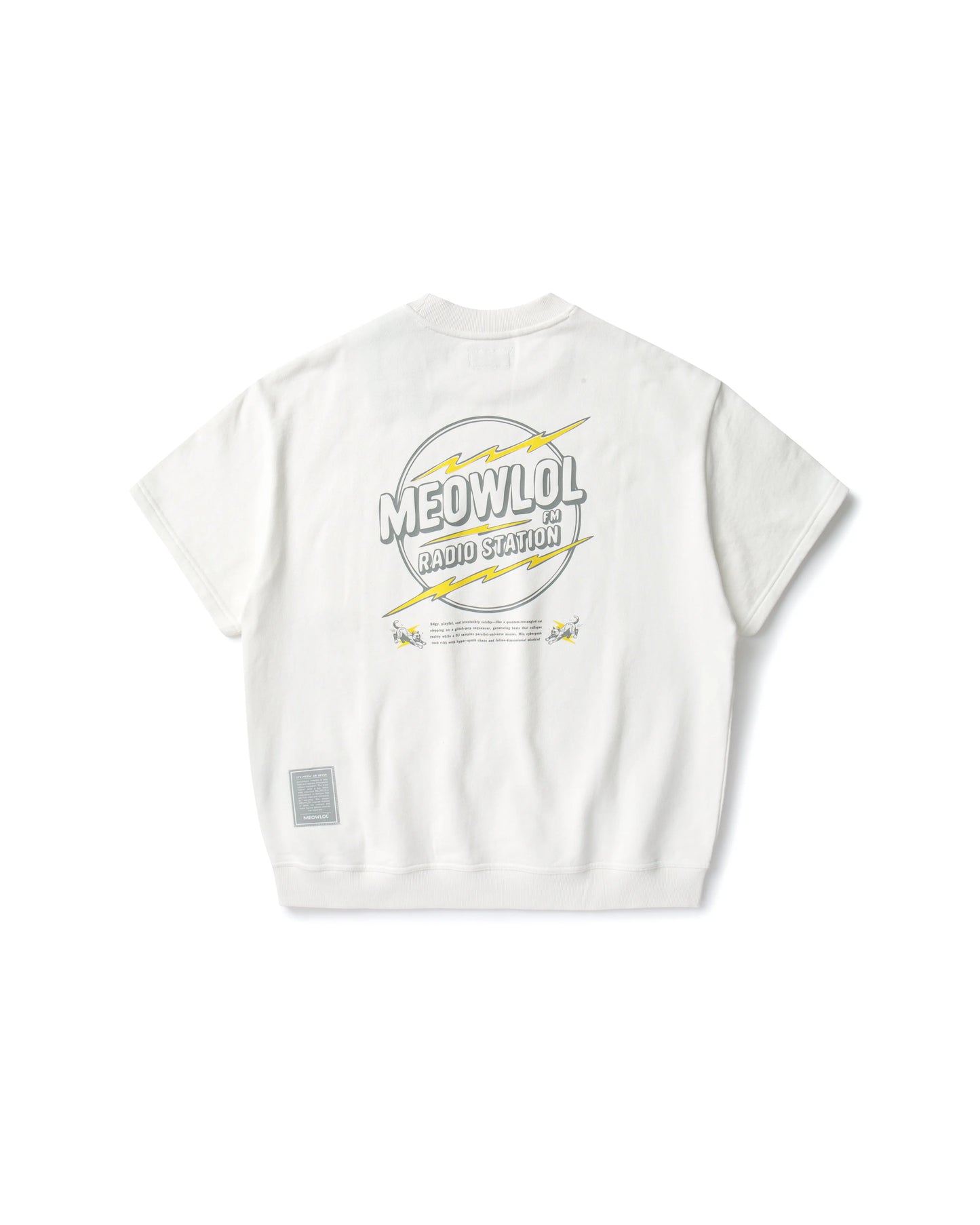 FM RADIO STATION GRAPHIC FRONT POCKET OVERSIZED T-SHIRT