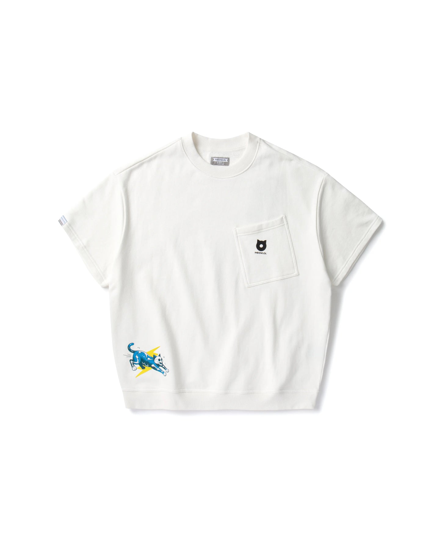 FM RADIO STATION GRAPHIC FRONT POCKET OVERSIZED T-SHIRT