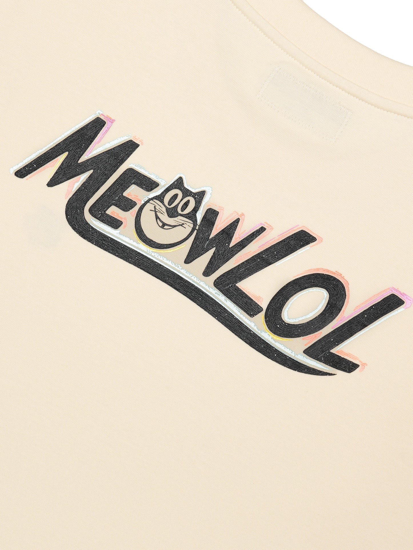 FUNKY MEOWLOL BRUSH STROKES PLEATED SLEEVES EASY FIT T-SHIRT