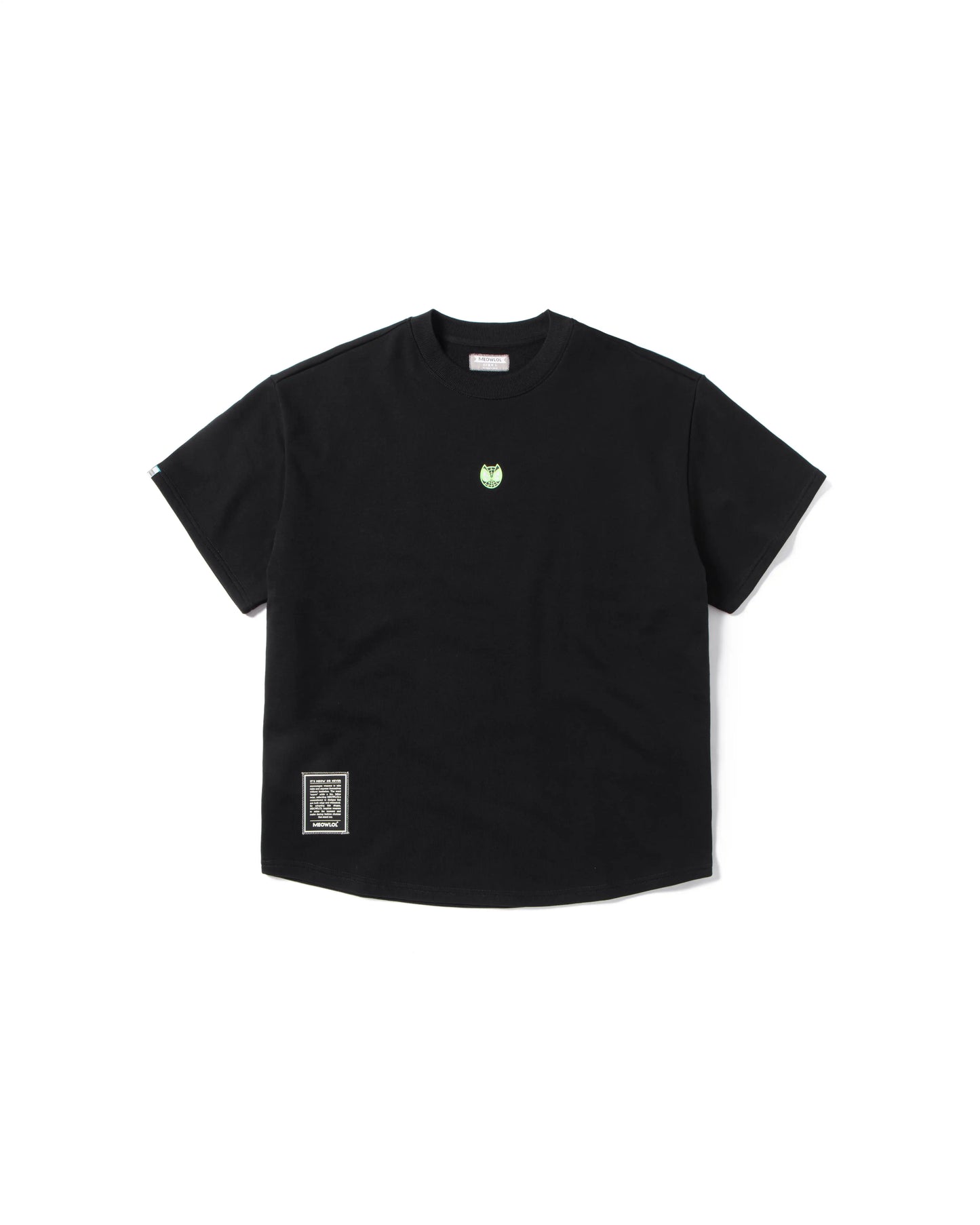 GLOW SPIDER CAT MEOWLOL CREW  ROUND HEM OVERSIZED T-SHIRT
