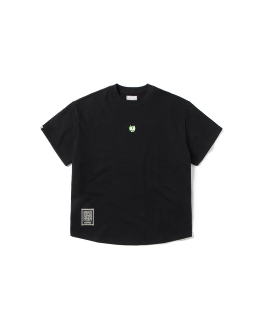 GLOW SPIDER CAT MEOWLOL CREW  ROUND HEM OVERSIZED T-SHIRT