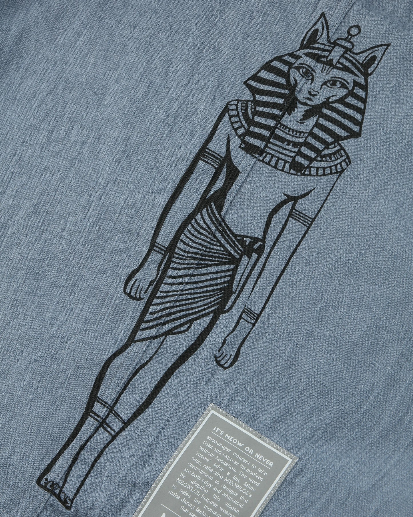 GRAPHIC EGYPTIAN CAT THEME PRINTED VACATION SHIRT