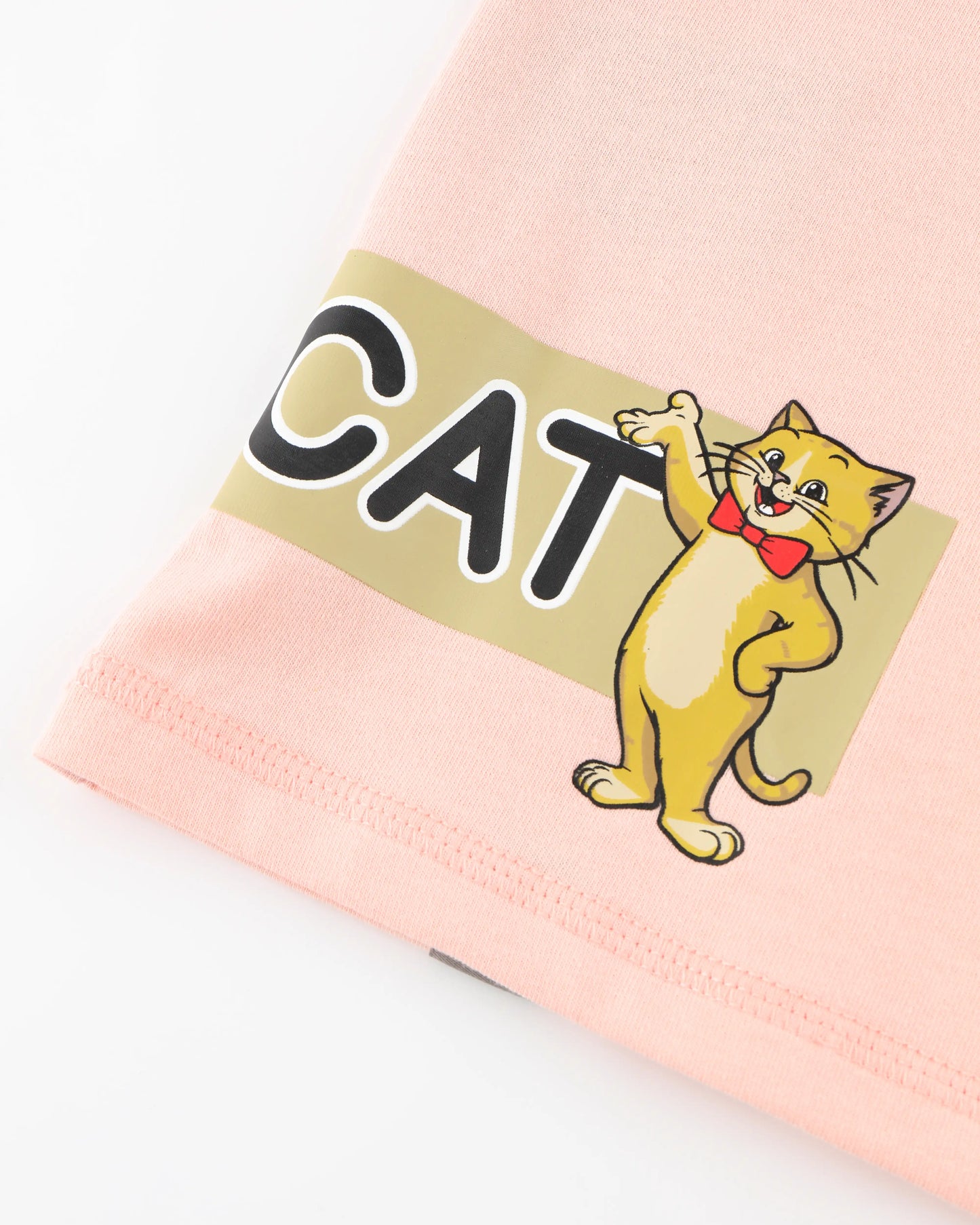 GUMMY CAT SHOULDER PLEATED EASY FIT T-SHIRT