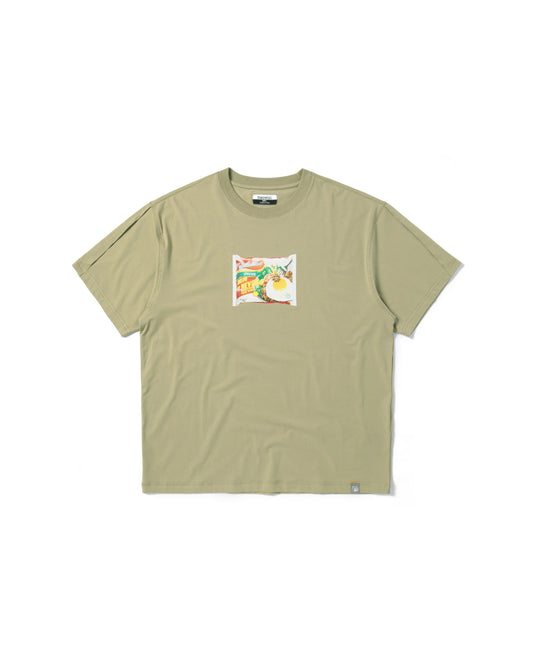 INDOMEOW PLEATED SLEEVES EASY FIT T-SHIRT