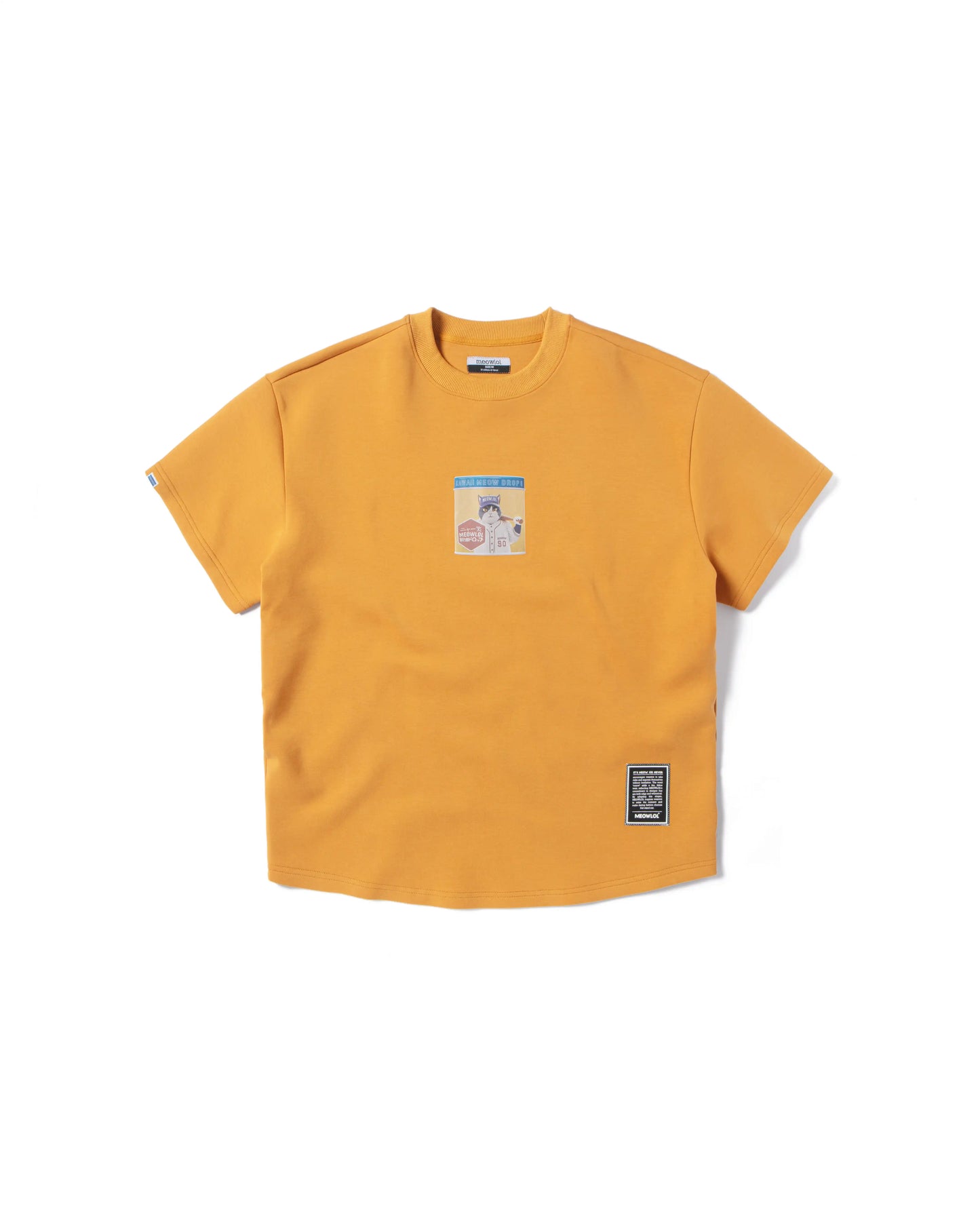 KAWAIII MEOW DROPS ROUND HEM OVERSIZED T-SHIRT